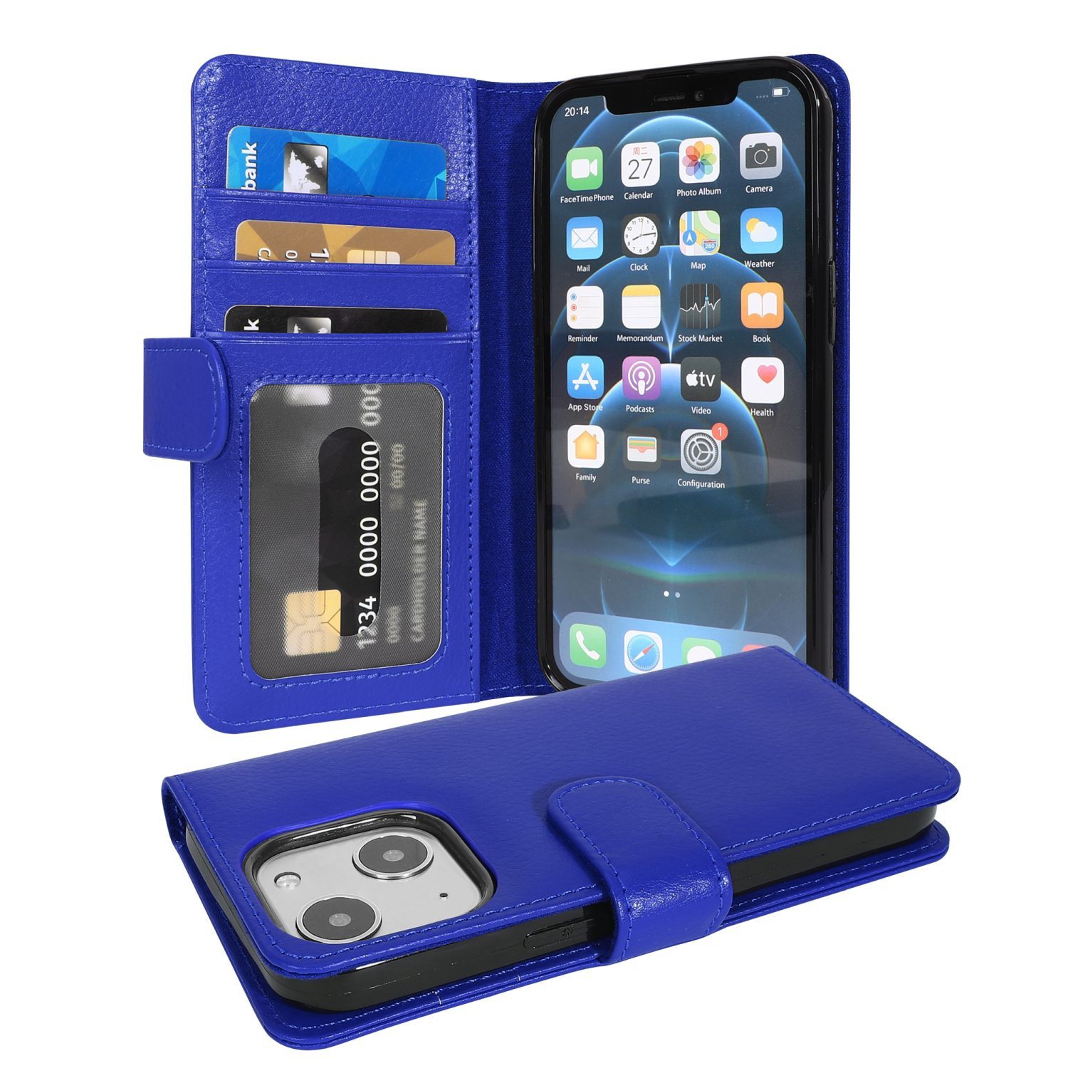 Cadorabo Handyhülle für iPhone 13 MINI Hülle Apple iPhone 13 MINI, Klappbare Handy Schutzhülle - Hülle - mit Standfunktion und Kartenfach