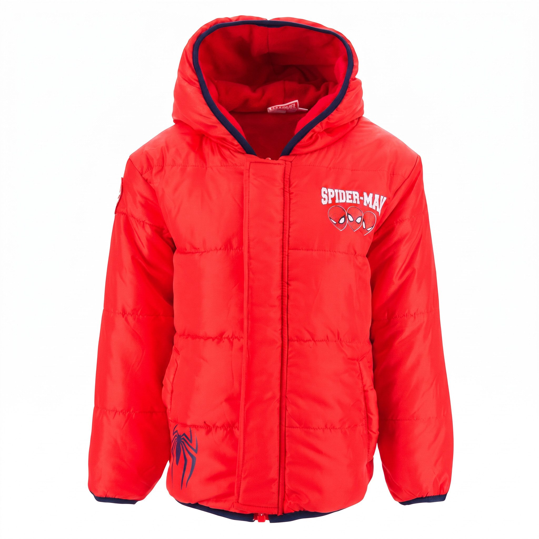 MARVEL Winterjacke Marvel Spiderman Kinder Winterjacke Jungen Jacke mit Kapuze
