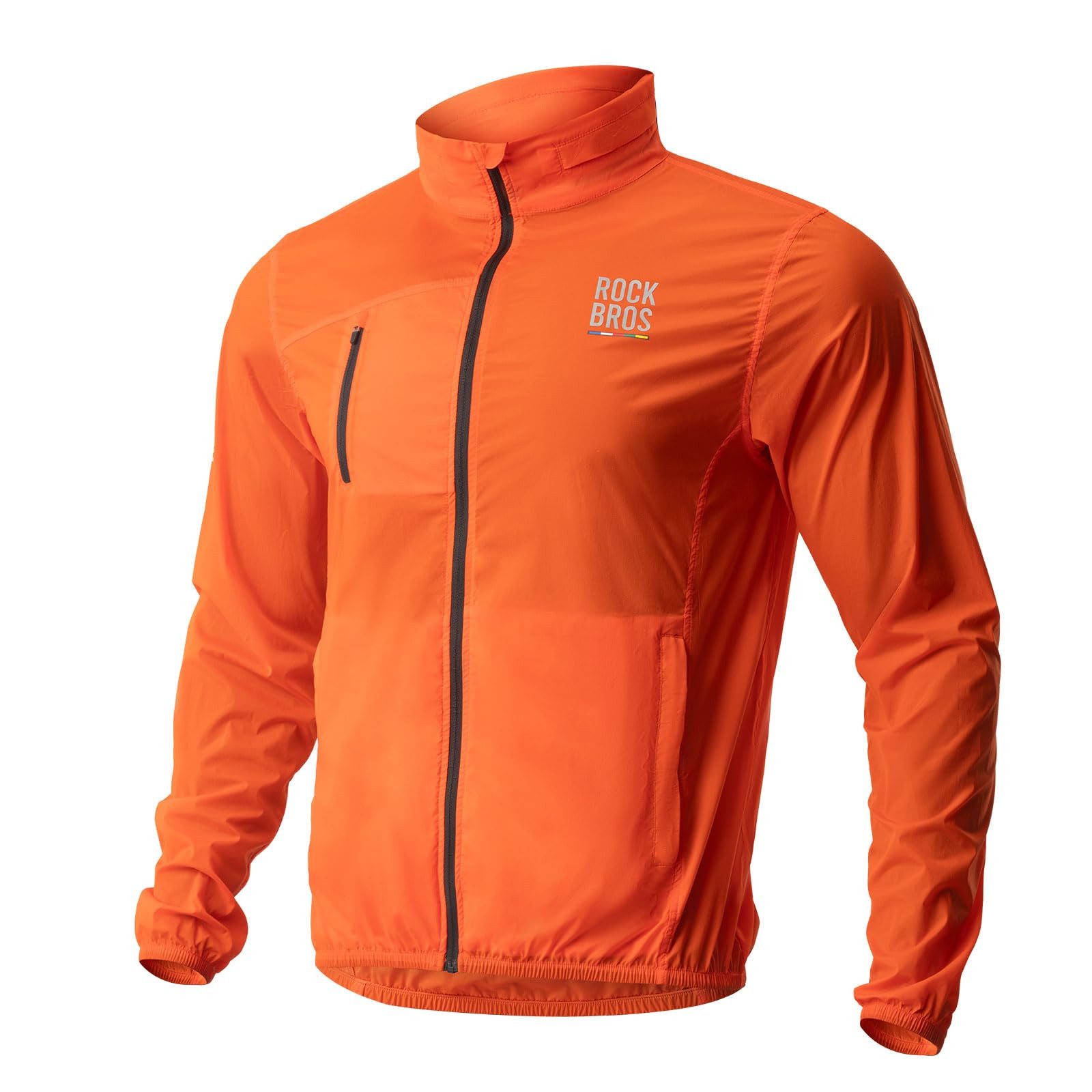 ROCKBROS Fahrradjacke Road-to-Sky Windjacke, lange Radjacke für Radfahren atmungsaktiv Reflektierende Logos