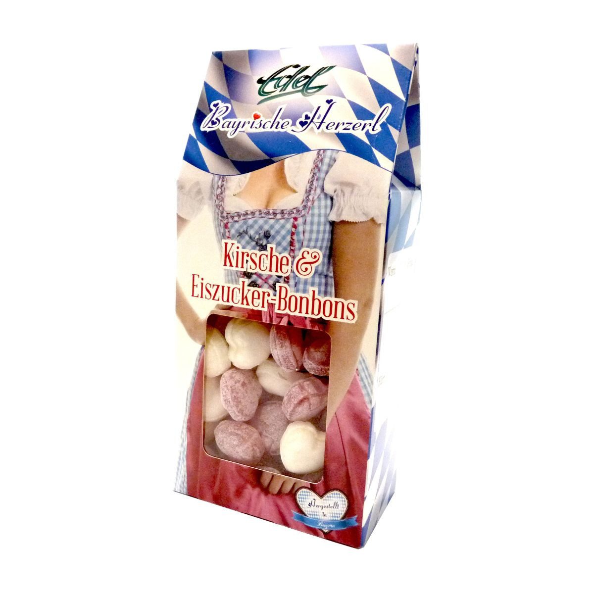 Eduard Edel Süßigkeit, Edel Herzbonbons Dirndl weiße und rote in einer Giebelbox 150g