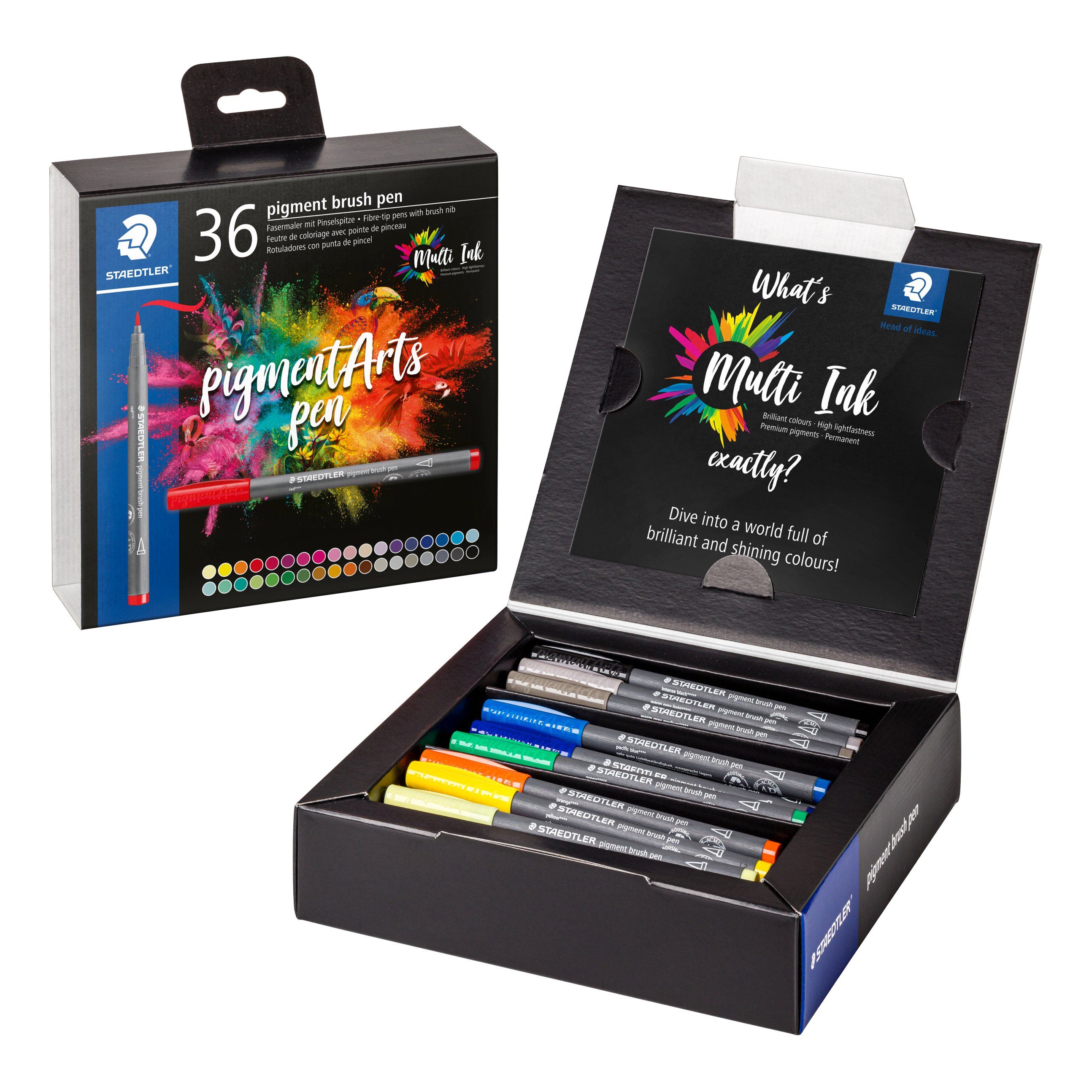 STAEDTLER Pinselstift Pigment brush pen, 24 oder 36 Stück