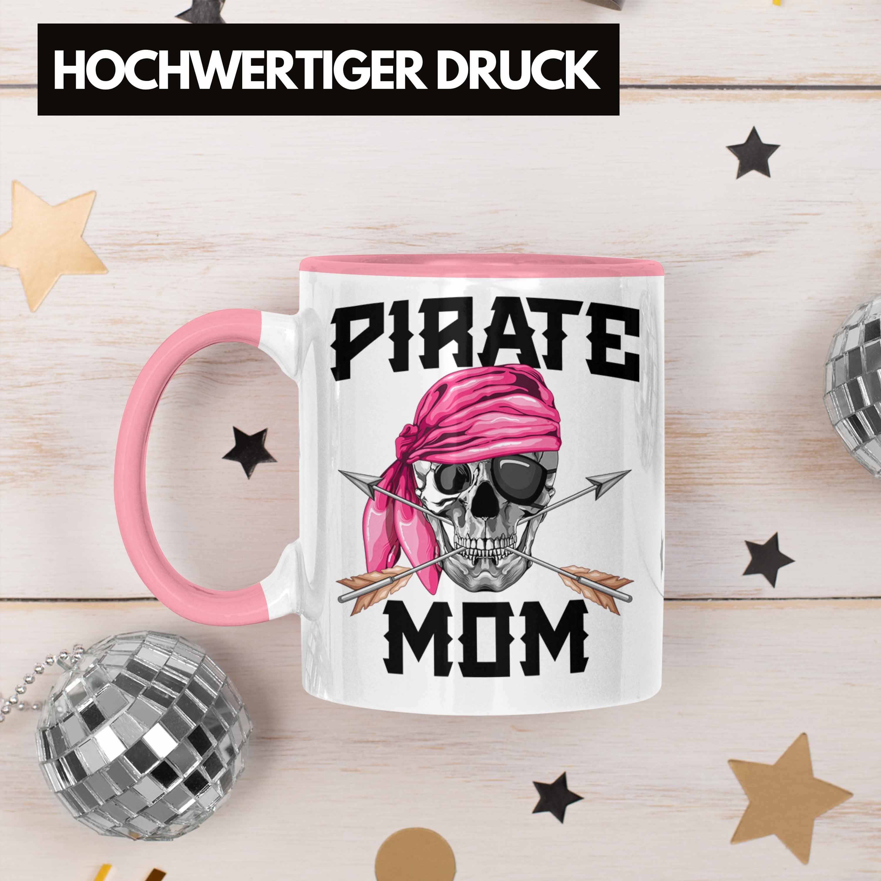 Tasse Muttertag Pirate Trendation Mom Piraten für Mutter Rosa Geschenk Tasse eine