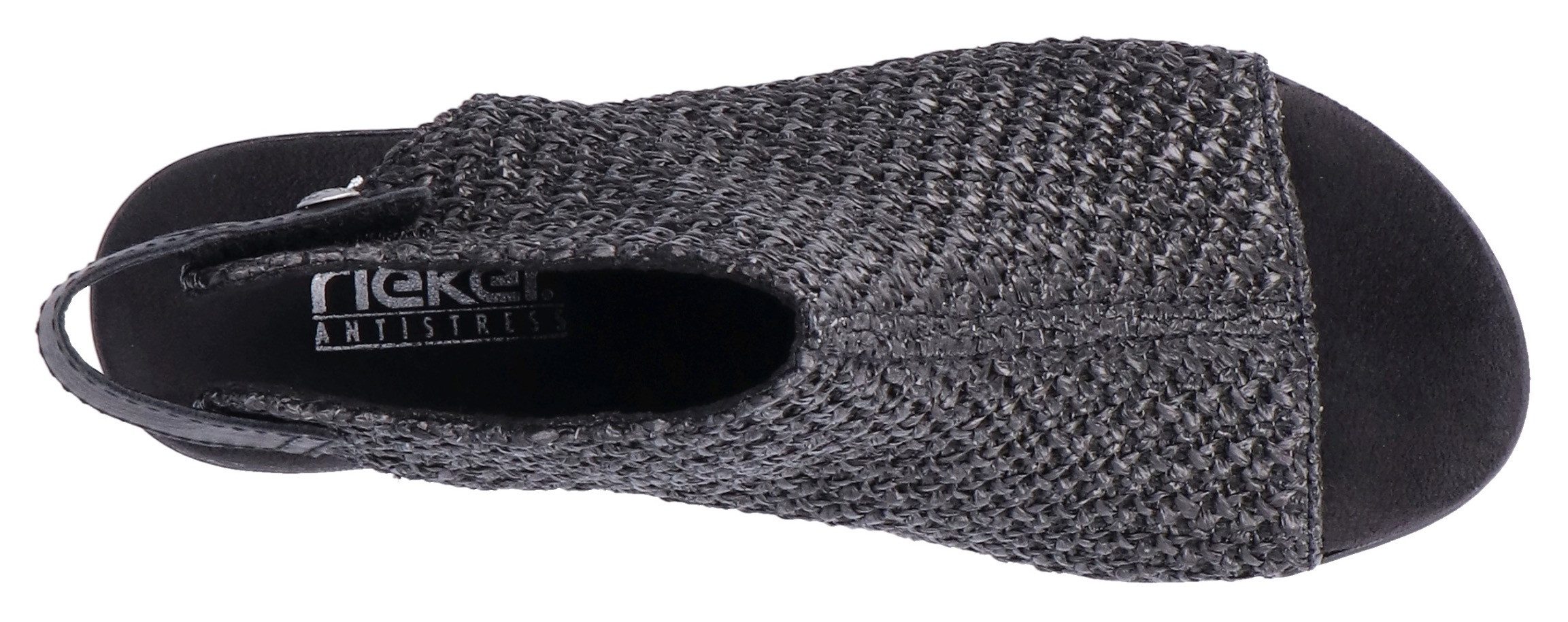 Rieker Sandalette, Sommerschuh, Sandalette, Blockabsatz, in modischer Flecht-Optik