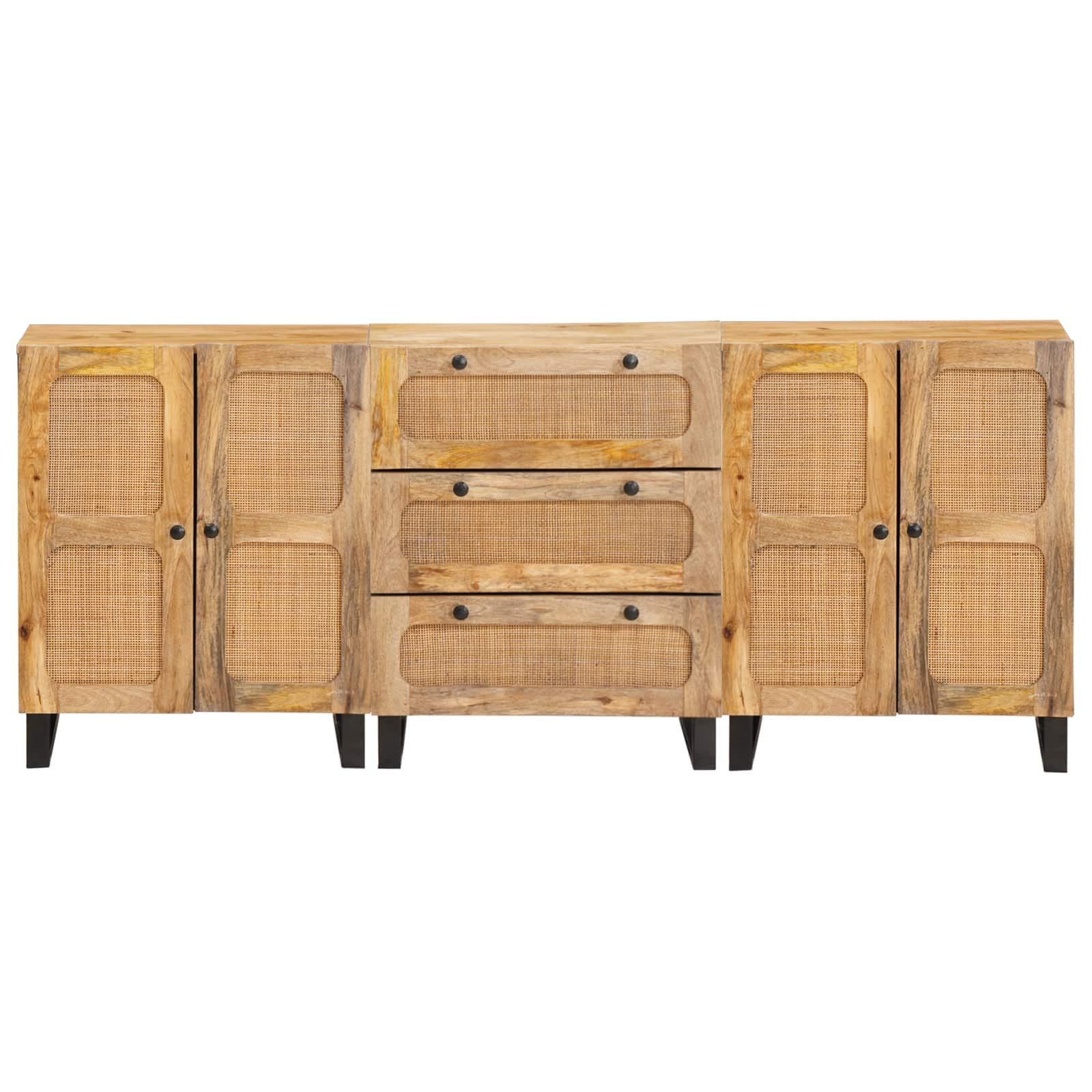 vidaXL Sideboard 180 x 33 x 75 cm Sideboard Braun Massivholz Mango