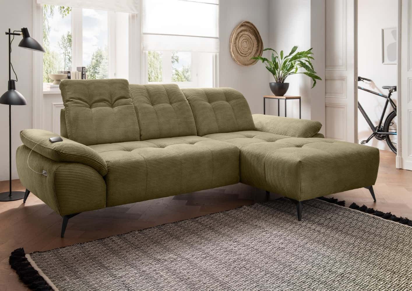 BENFORMATO HOME COLLECTION Ecksofa Filo, mit Kopflehnenfunktion, elektrischer Sitzverbreitung,USB Anschluss