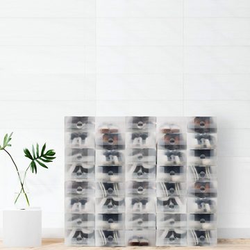 Kurtzy Organizer Klar Kunststoff Schuhkästen (40 Stück) - Platzsparend, Transparente Plastikschuhboxen (40 Stk) - Platzsparende Aufbewahrung