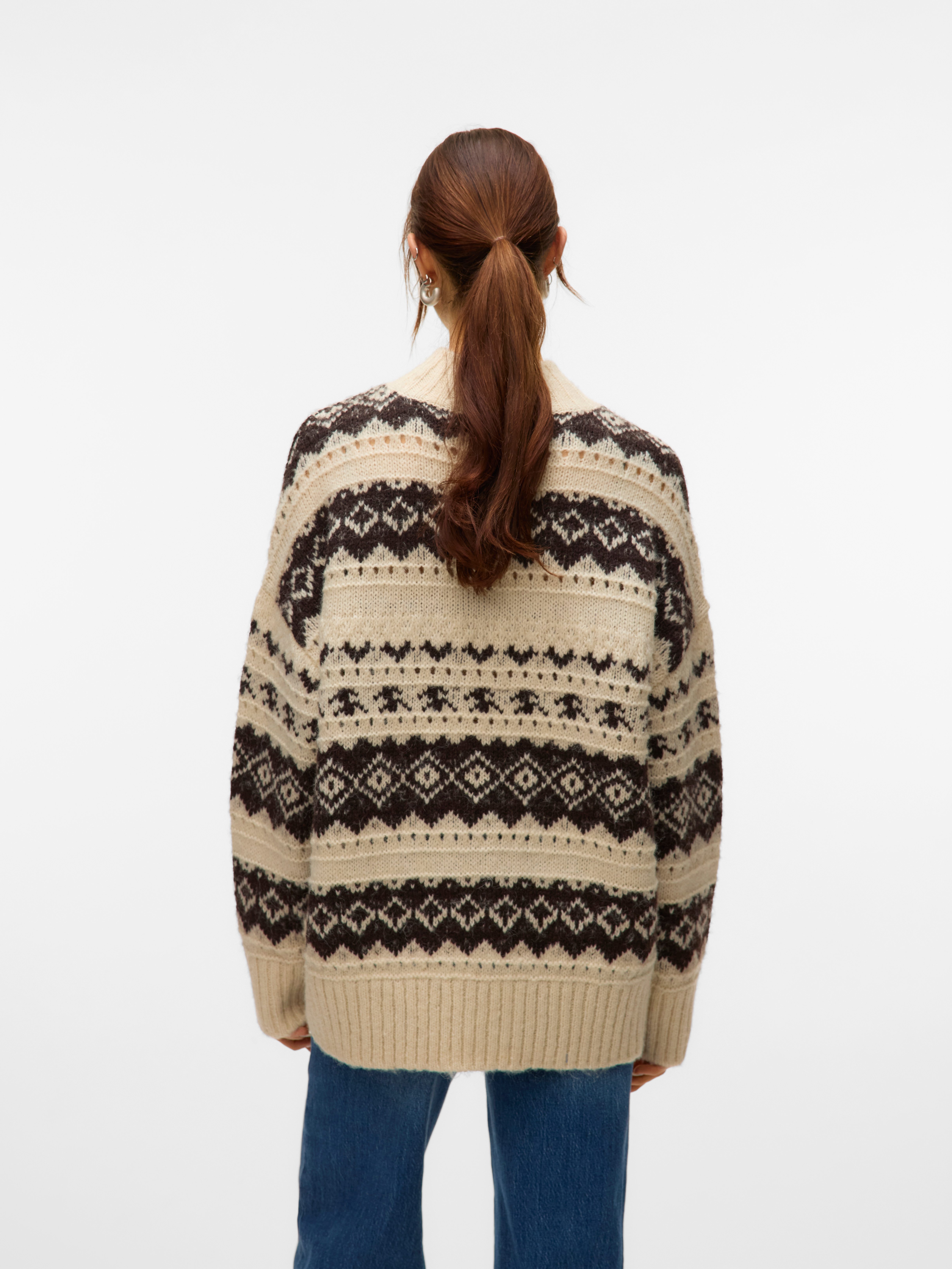 Vero Moda Strickpullover VMAMPLE LS HIGH NECK PULLOVER BOO
