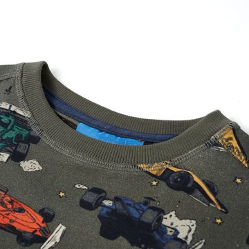 vidaXL Strickpullover Kinder-Sweatshirt mit Rennwagen-Motiv Khaki 104