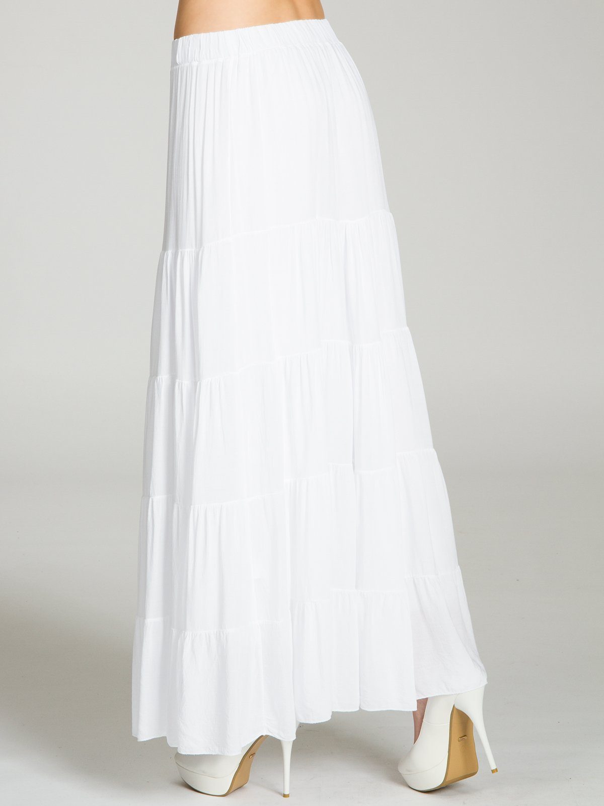 Caspar Faltenrock RO020 langer eleganter Damen Maxi Sommer Rock Maxirock - bodenlang bei ca. 157 cm Körpergröße