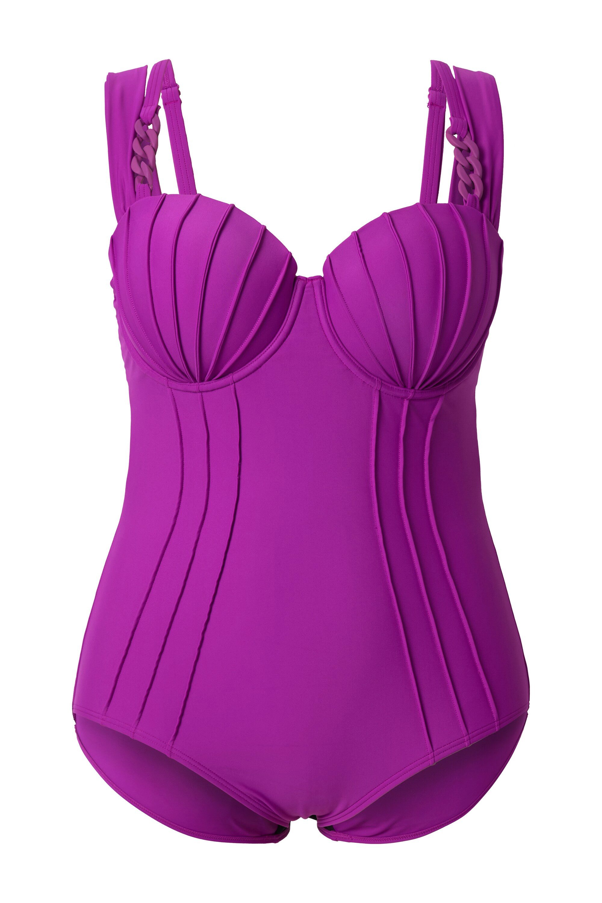 Badeanzug Badeanzug Bügel-Cups Biesen Doppelträger