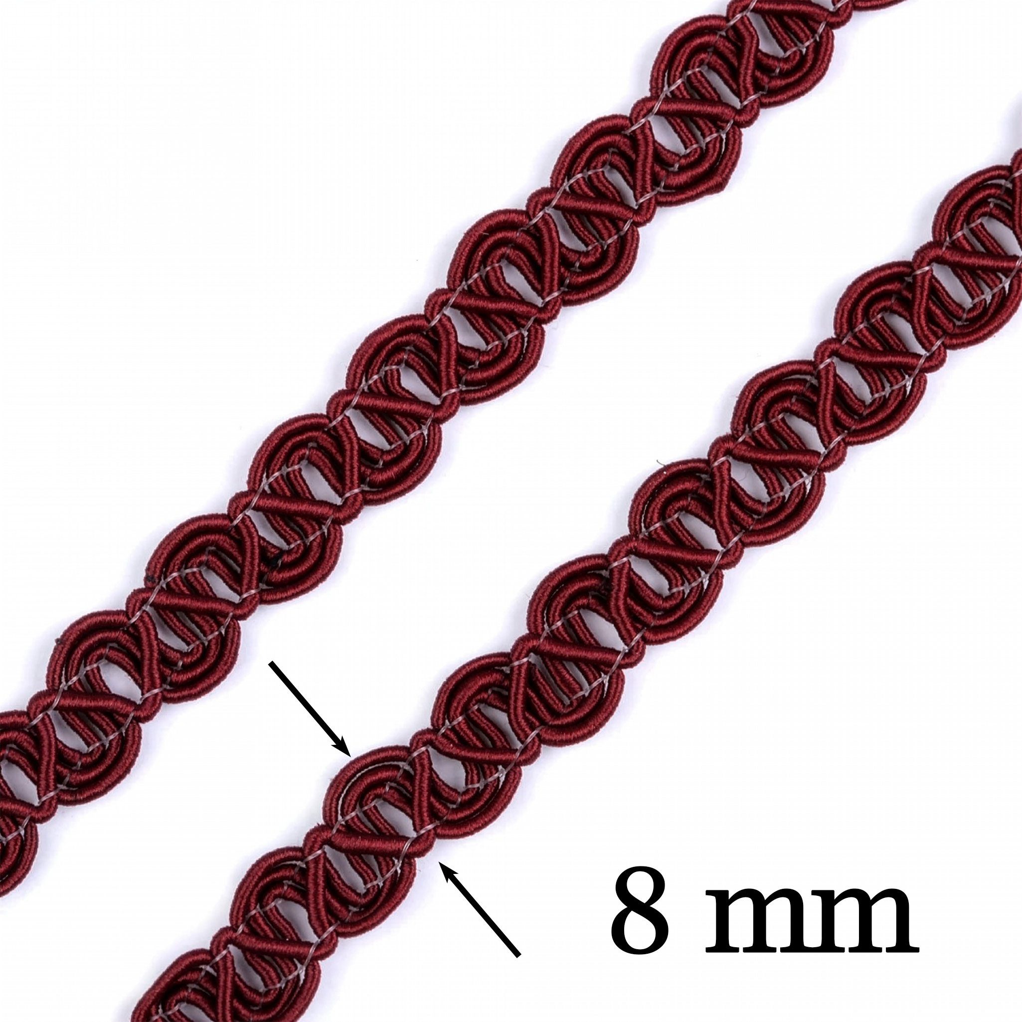 maDDma Bastelband Zierborte 4m x 8mm Borte Trachtenborte Posamentenborte Deko Trachten, schwarz