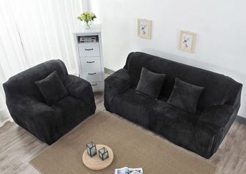 Sofahusse Ecksofa L Form Stretch Plüsch Sofa Überzug Universal Couchbezug, Coonoor, Für 1/2/3/4 Sitzer (L Form Ecksofa Erfordert Zwei)