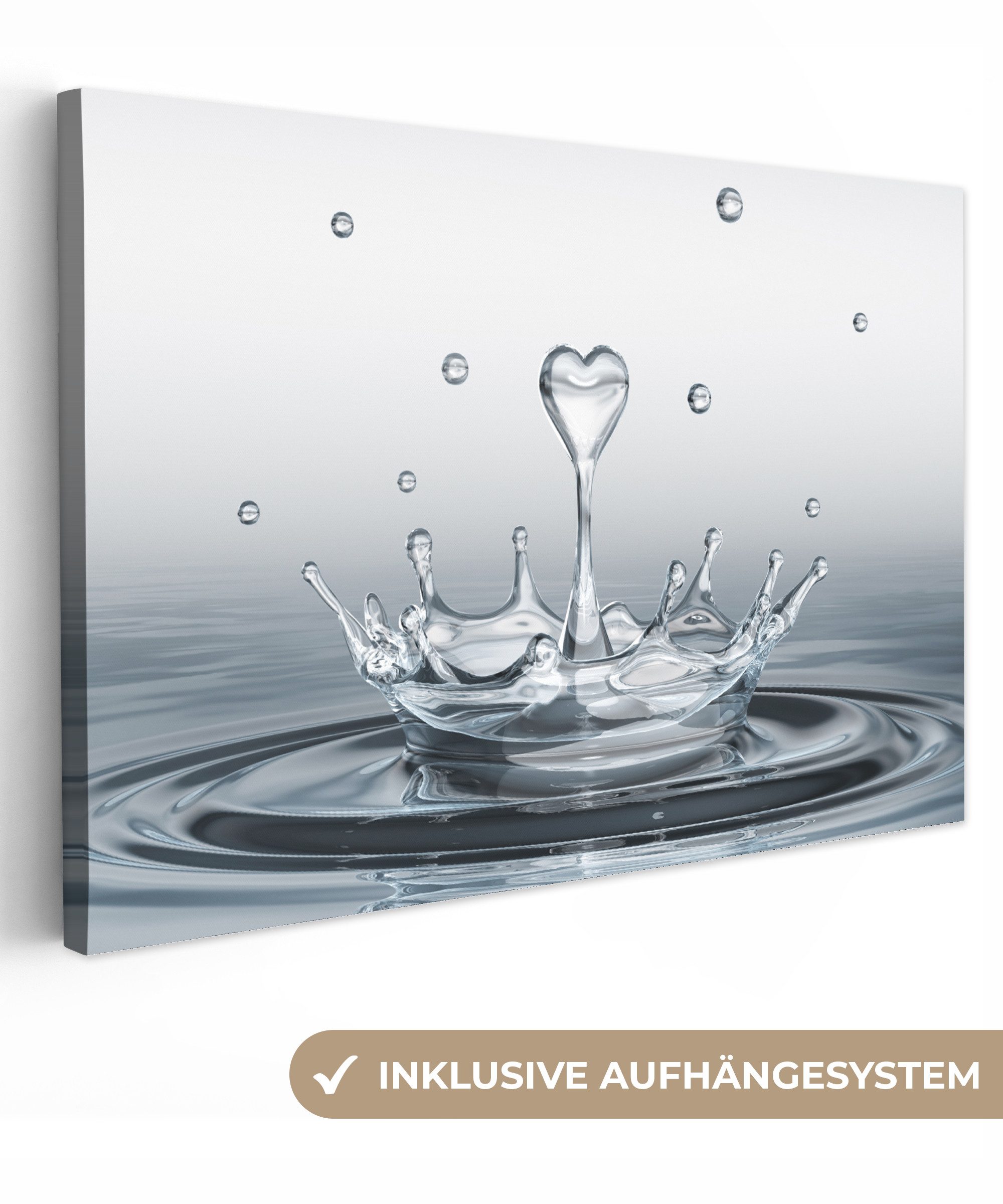 OneMillionCanvasses® Leinwandbild Abstrakt - Modern - Wasser - Herz, Fotodr günstig online kaufen