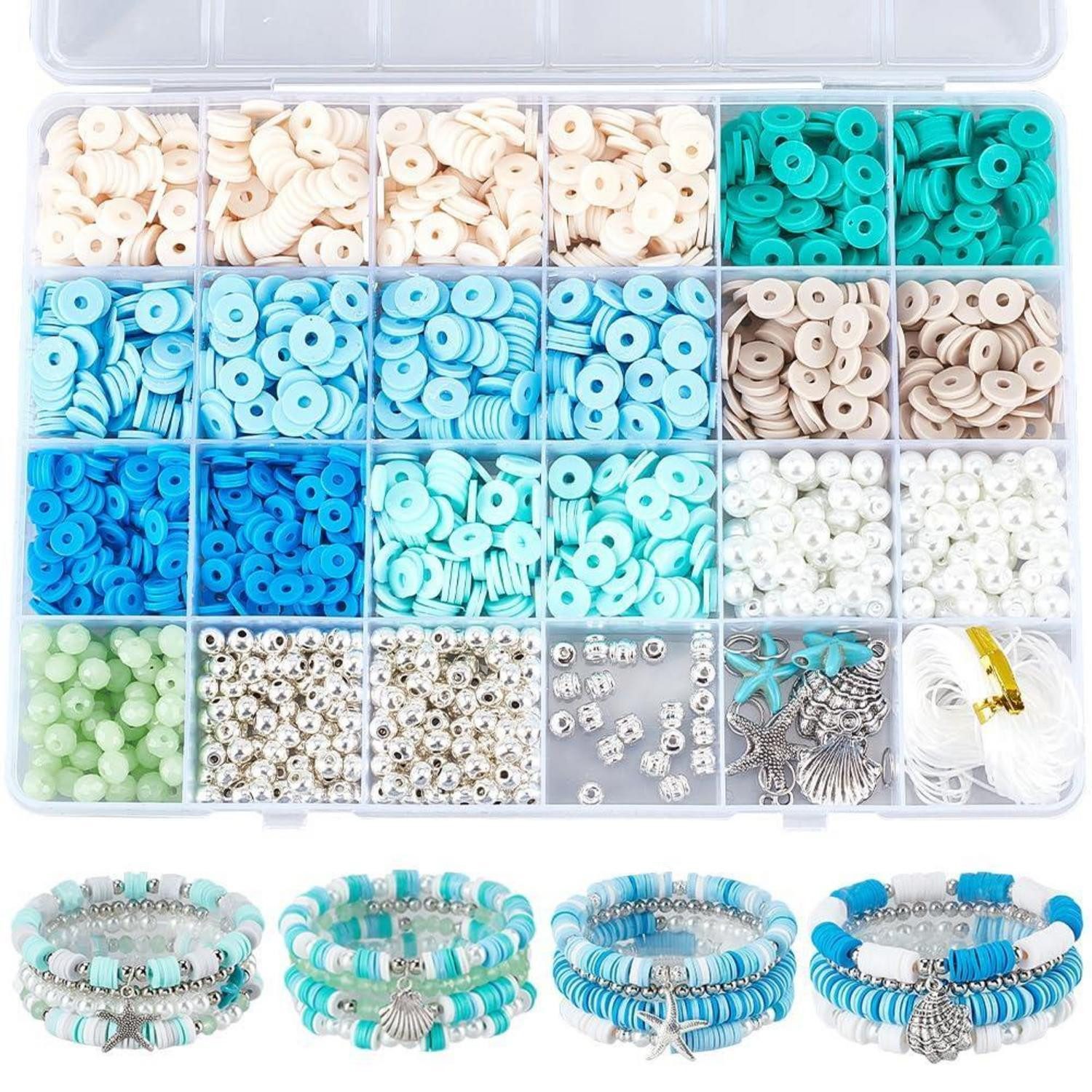 LuxusKollektion Ketten und Armband Set Armband Bastelset Ozean 4 Sets Polymer Ton
