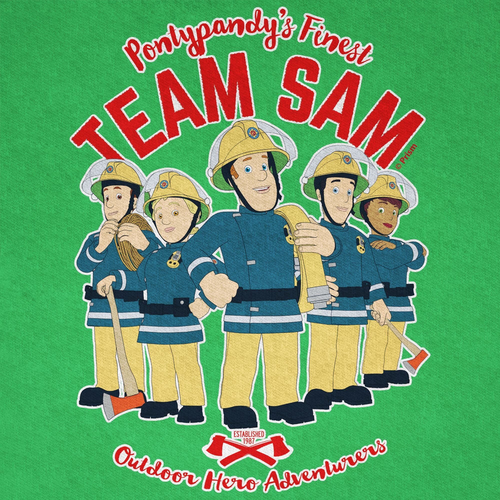 Sam Shirtracer Jungen Team Sam Feuerwehrmann 03 Grün T-Shirt
