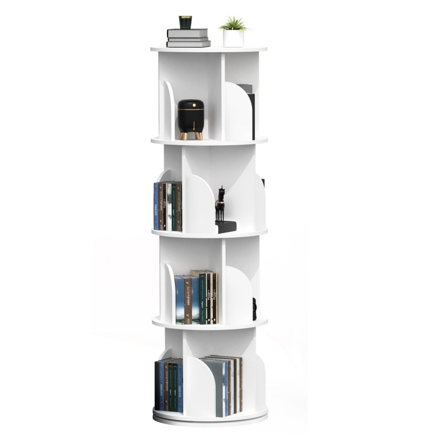 oyajia Bücherregal Drehbare Bücherregal, 4 Etagen Stehregale Lagerregal mit günstig online kaufen