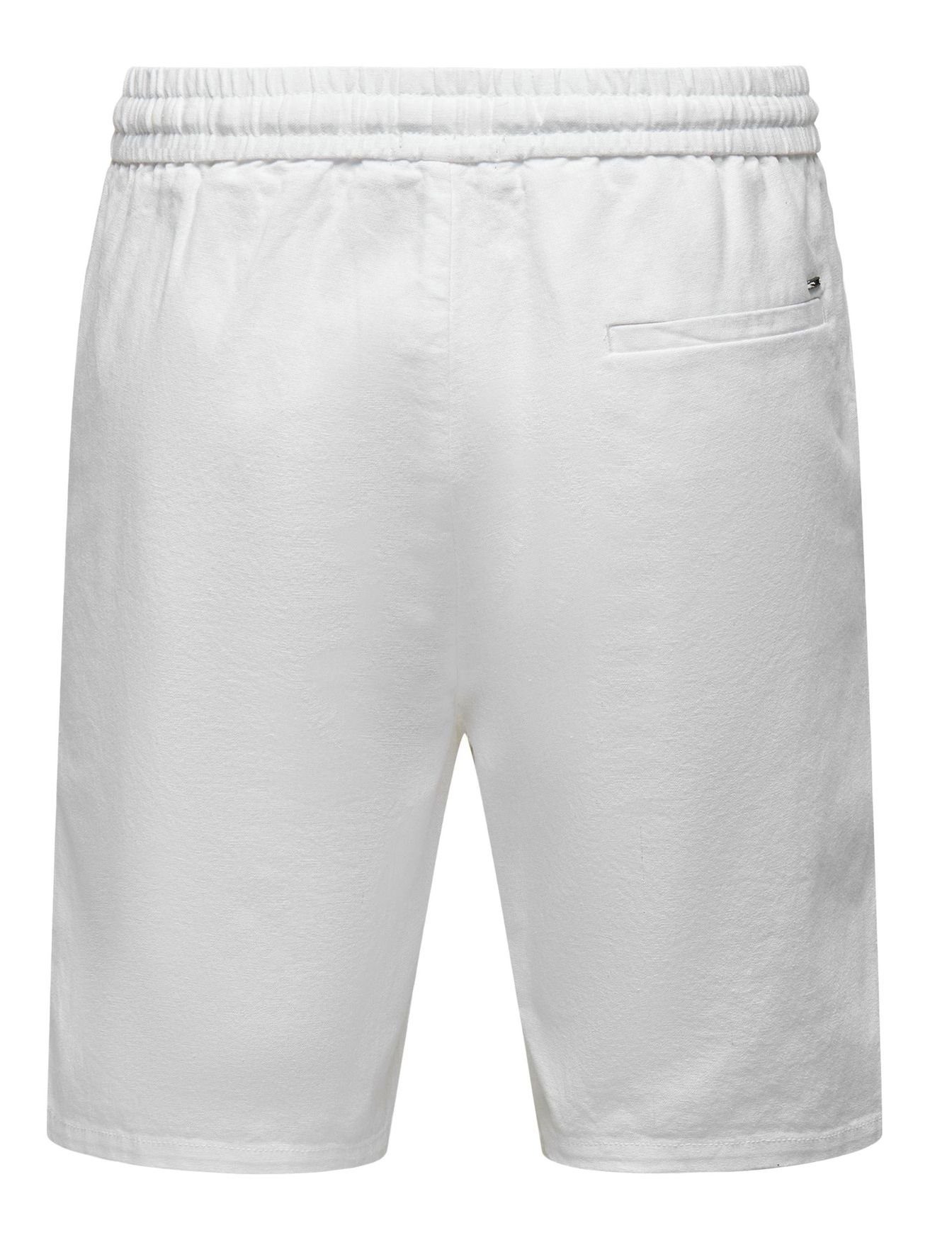 5058 SONS Hose & ONLY Chinoshorts Weiß in ONSLINUS Bermuda Leichte Shorts Stoff