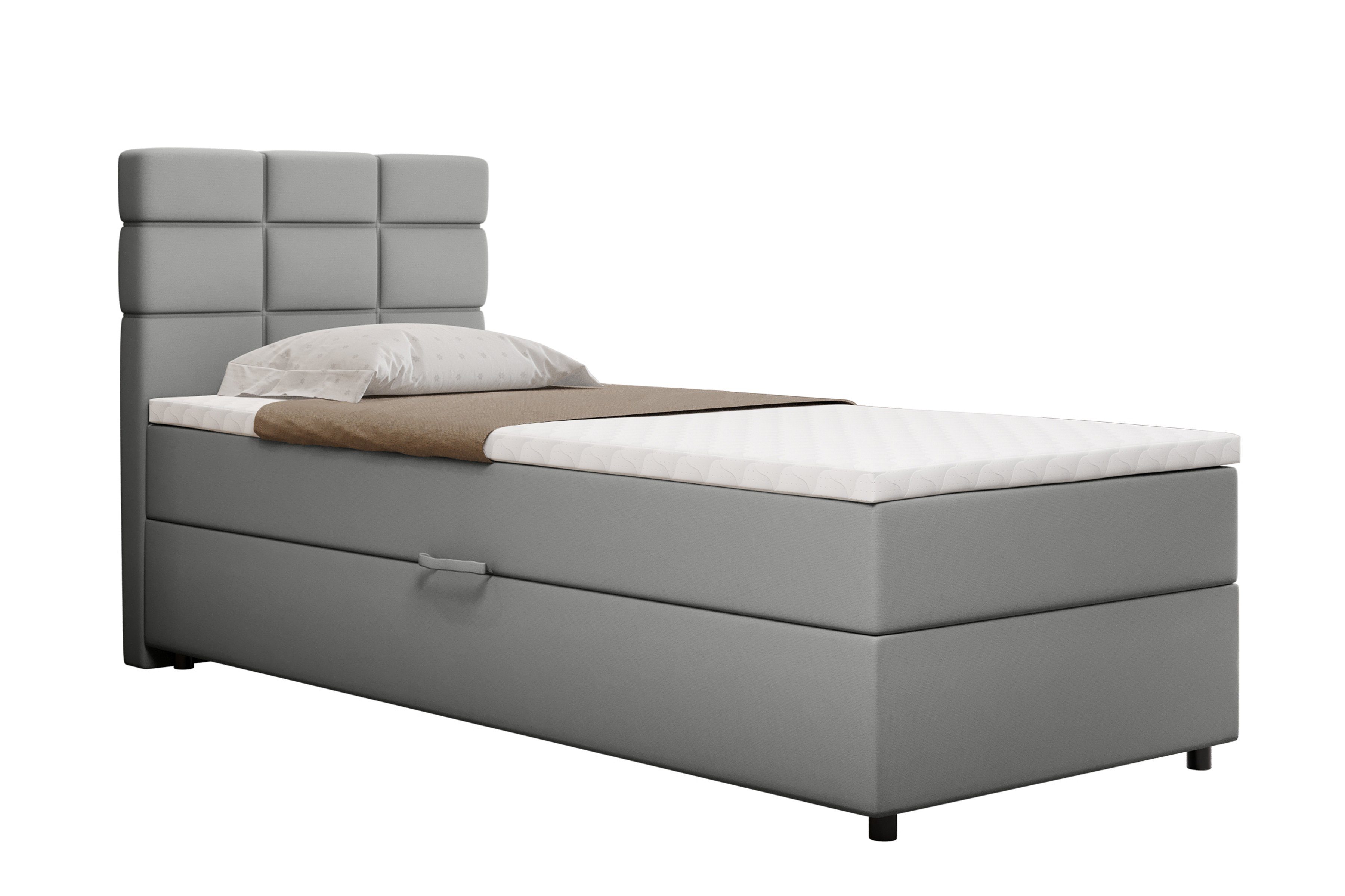 Homesy Boxbett Reve, 90x200, 100x200, 120x200, Boxbett mit Bettkast und Topper
