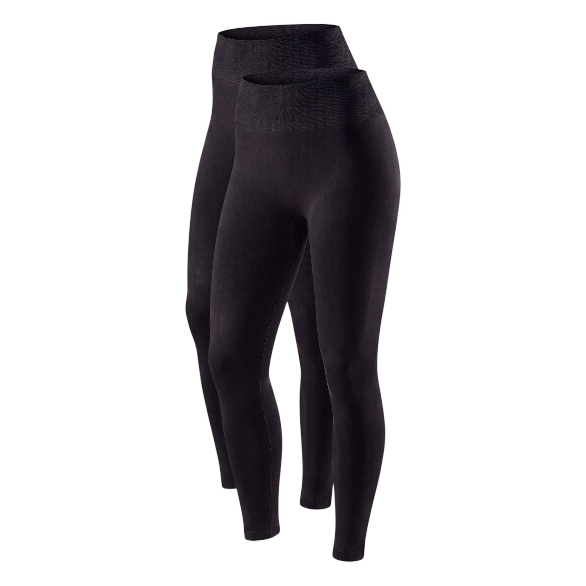 Aurela Damenmode Thermoleggings Damenleggings leicht angeraute Thermoleggings Skiunterwäsche mit breitem Komfortbund, innenseitig angeraut