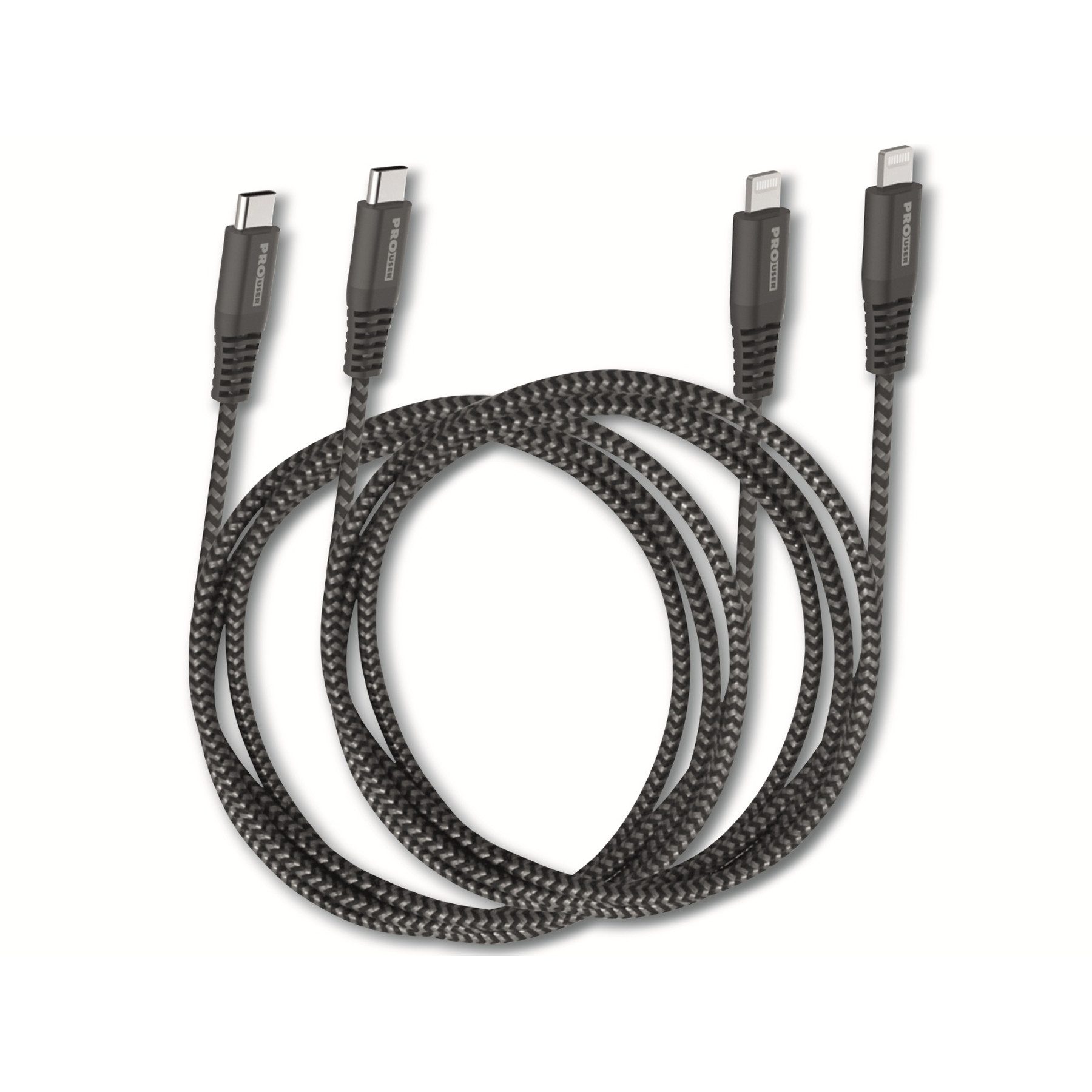 PROUSER PROUSER USB-Daten/Ladekabel 2er-Set, USB-C zu USB-Lightning, 100/150 Lightningkabel
