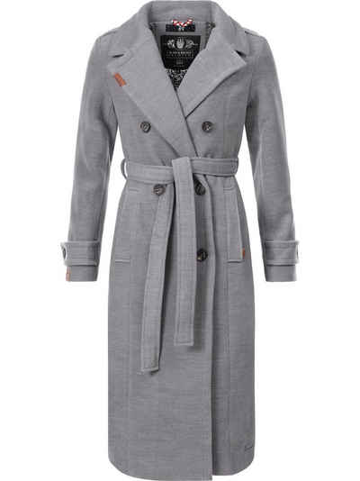 Navahoo Wintermantel Arnaa edler Damen Trenchcoat in Wollmantel-Optik