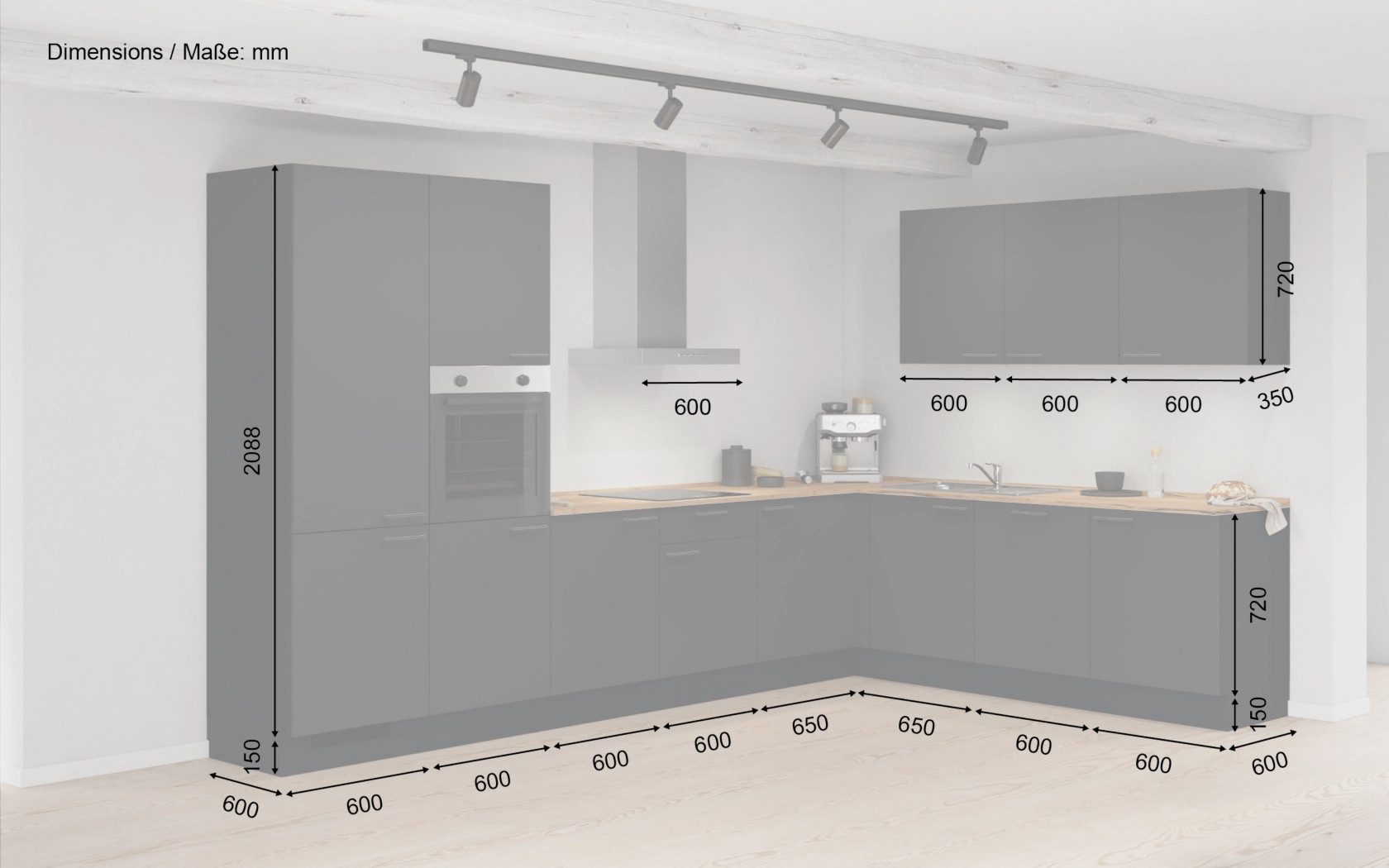 nobilia® Winkelküche Hem, individuell anpassbar, gratis Küchenplanung mit Profis, (Breite 613.2 cm), vormontiert, wahlw. mit E-Geräten, inkl. Lieferung