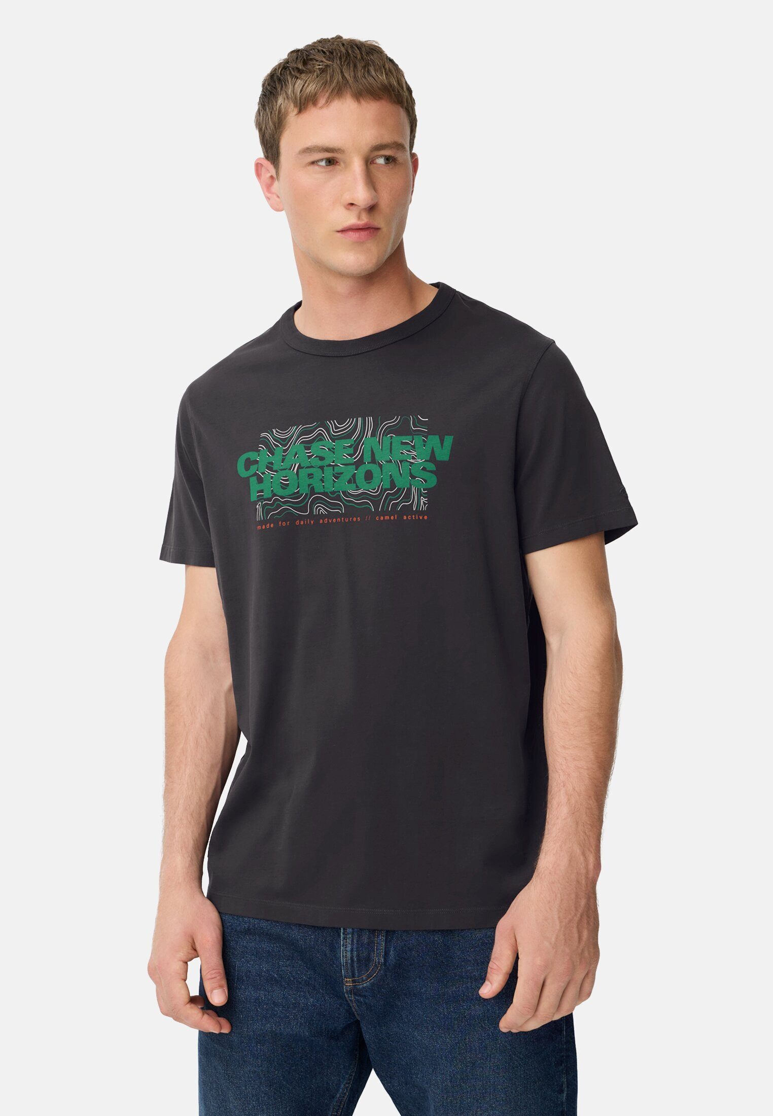 camel active Print-Shirt mit Rundhalsausschnitt Kurzarm Rundhals günstig online kaufen