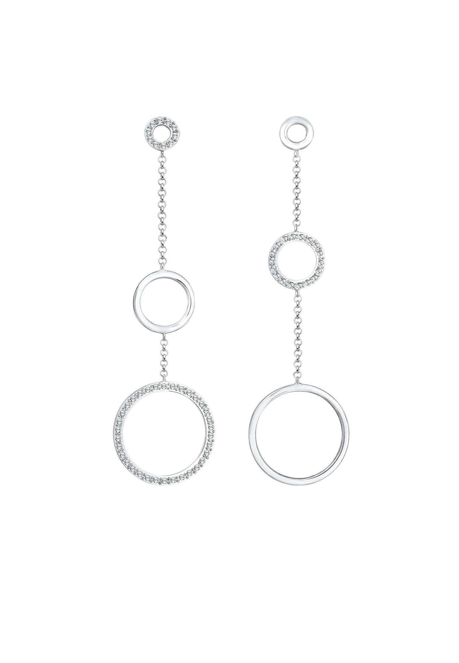Paar Silber Elli Sparkling Premium 925er Kreis Kristalle Ohrhänger