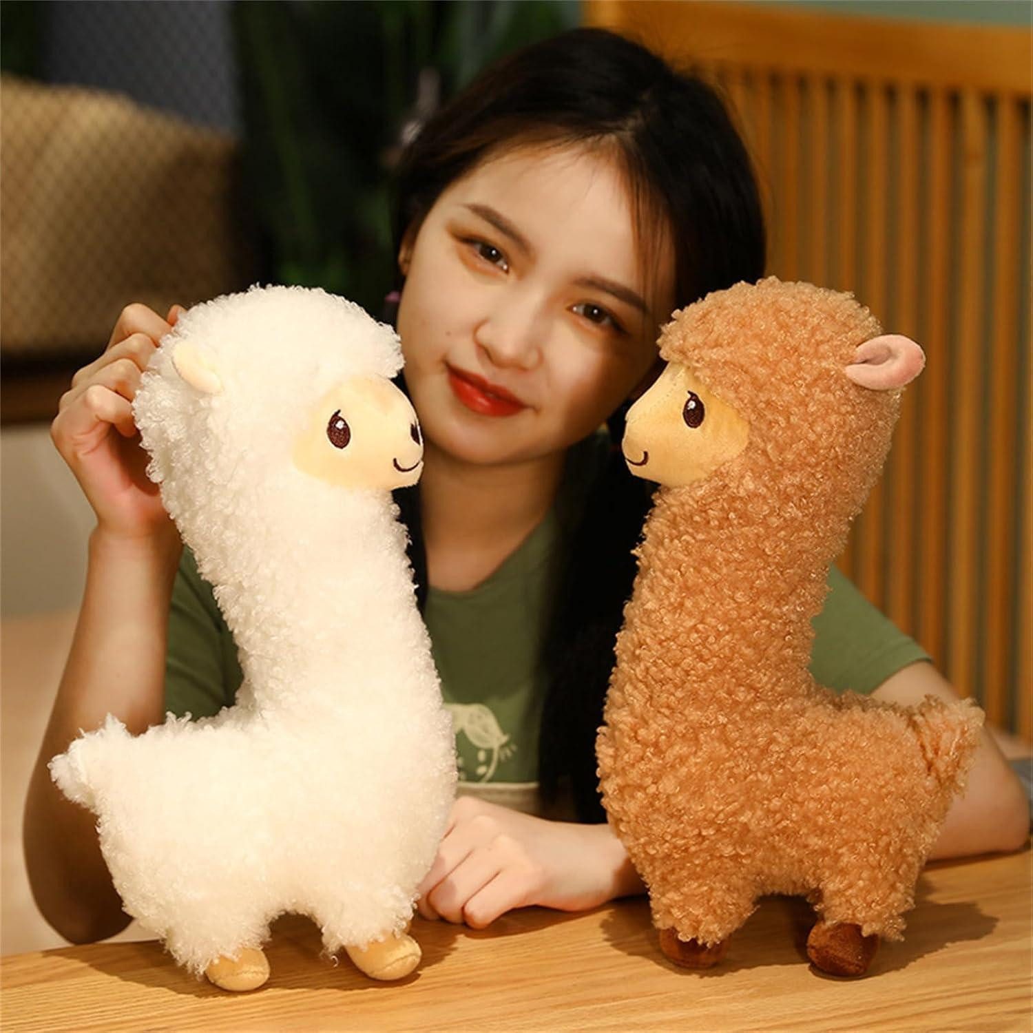 LuxusKollektion Kuscheltier Kuscheltier Alpaka Plüschtier Lammfellwolle Geschenk Kinder Braun 33cm