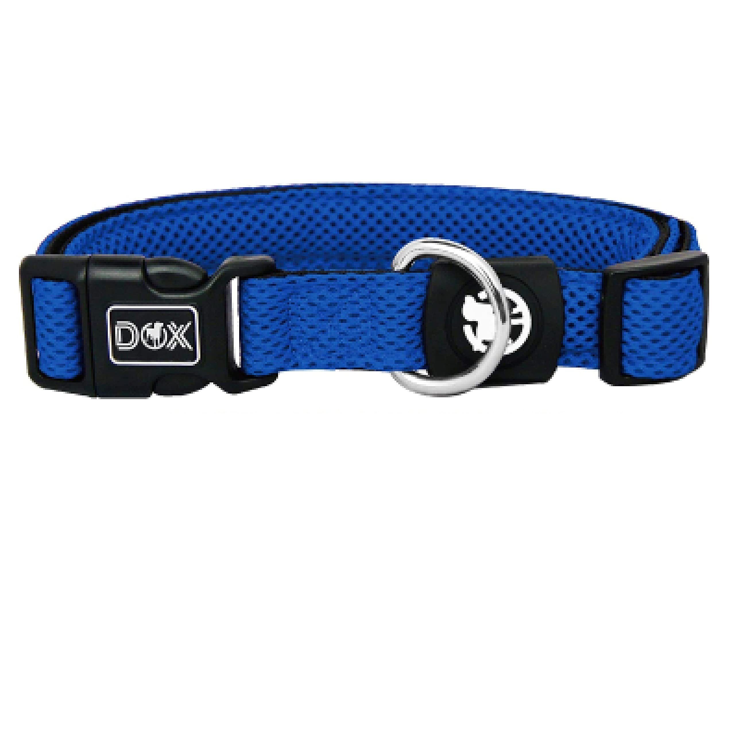 DDOXX Hunde-Geschirr Verstellbares Hundehalsband, gepolstert, Air Mesh, Blau Xs - 1,5 X 21-30 Cm Stoff