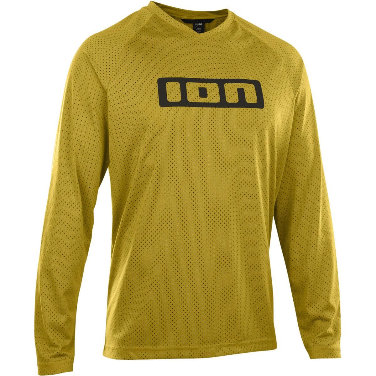 ION Radtrikot Bike Jersey Logo Long Sleeve Unisex Atmungsaktives und robustes Langarmtrikot aus recyceltem Netzgewebe