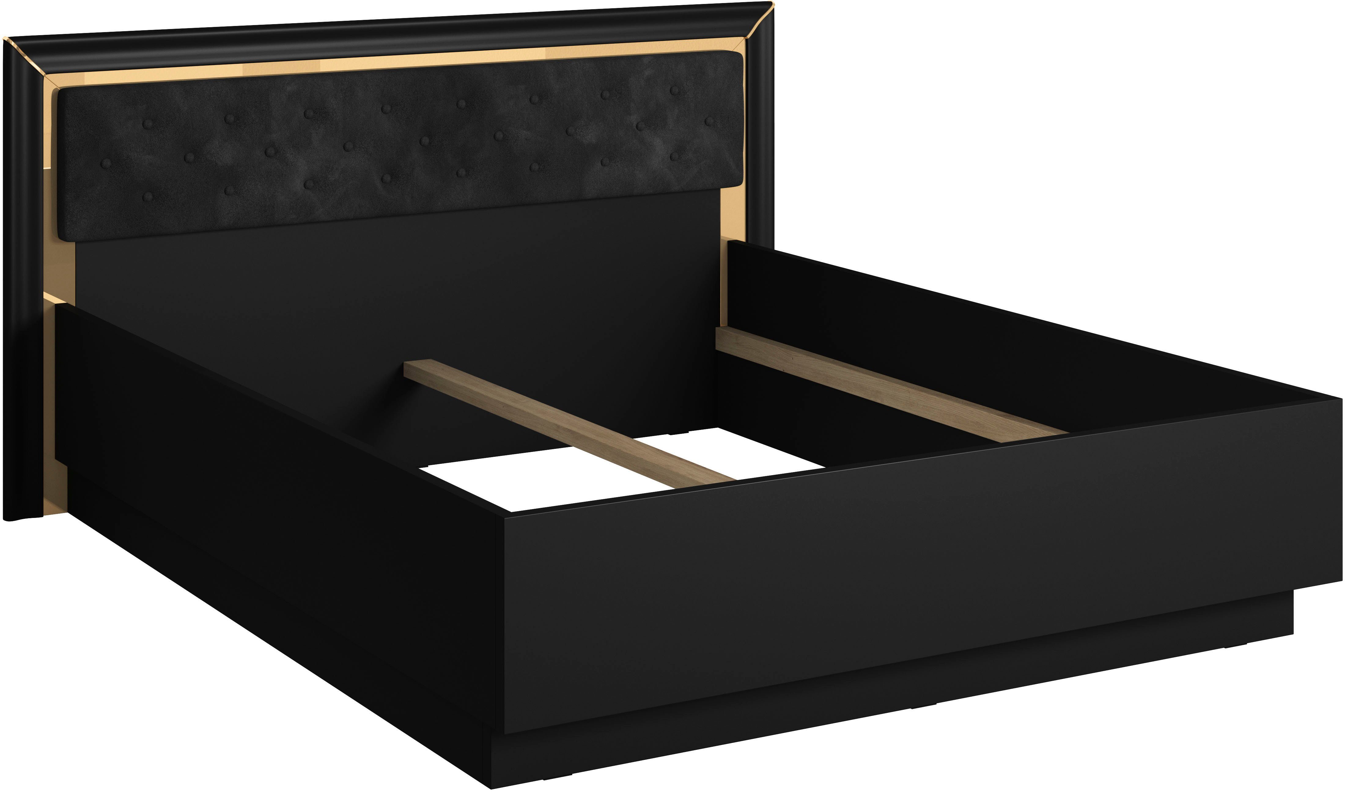 Spiegelfolie goldfarbener matt (4-St), silber-oder Arno, schwarz mit Leonique Schlafzimmer-Set