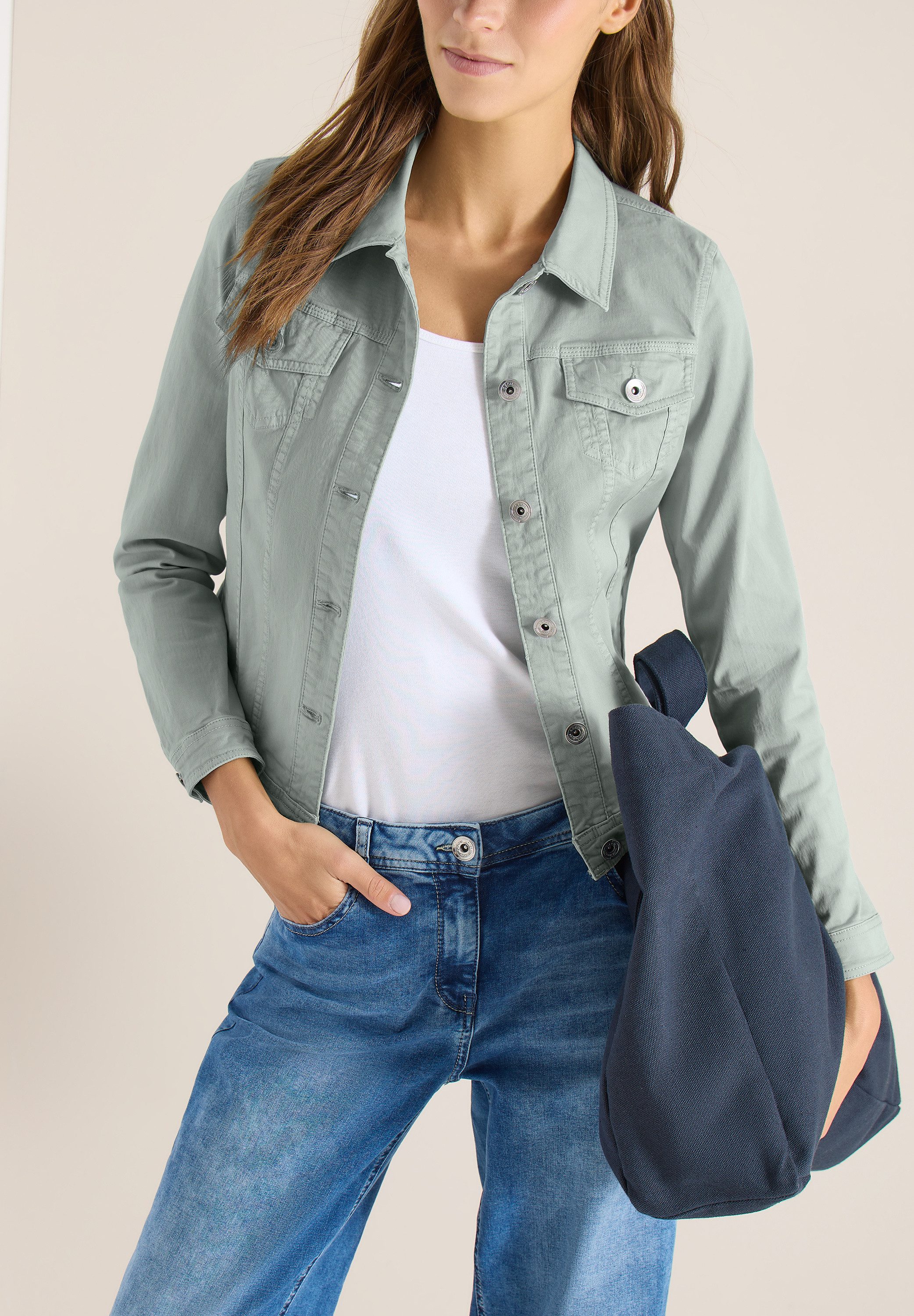 CECIL Jeansjacke aus Baumwolle mit Stretchanteil