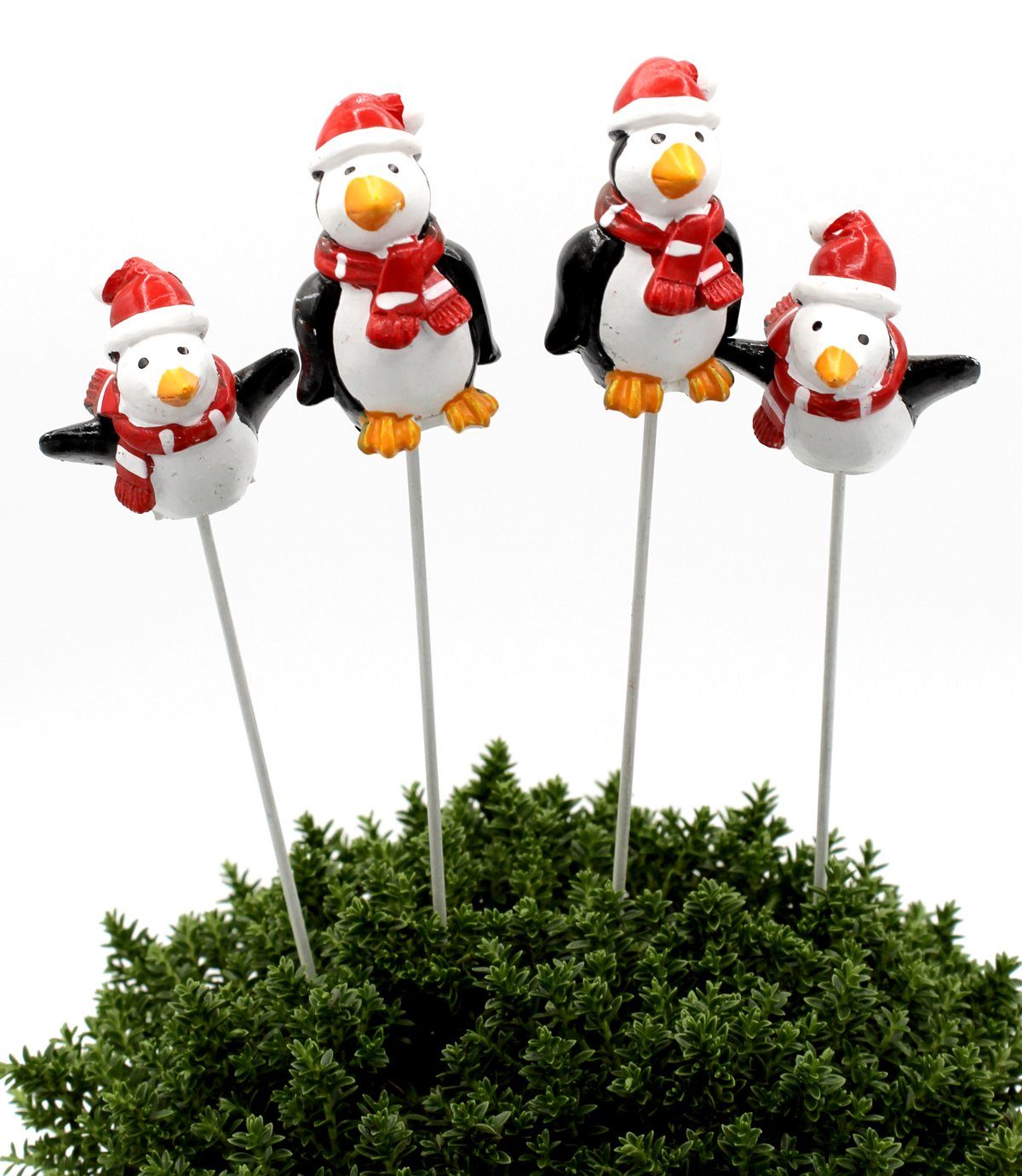 LB Blumentopf Dekostab Blumenstab Figur Blumenstecker Geschenkstecker Weihnachtsstecker Geschenkstecker Deko Topfstecker zum SET Lilienburg Weihnachtsdeko Weihnachten Stecken Blumentopfstecker Dekoration 4er Pinguin Dekostecker H&F Dekofigur Blume Tierfigur