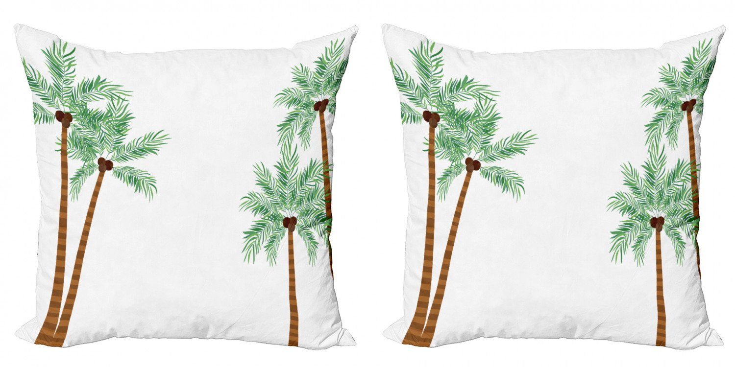 Kissenbezüge Modern Accent Doppelseitiger Digitaldruck, Abakuhaus (2 Stück), Aloha Hohe Palmen mit Kokosnüssen