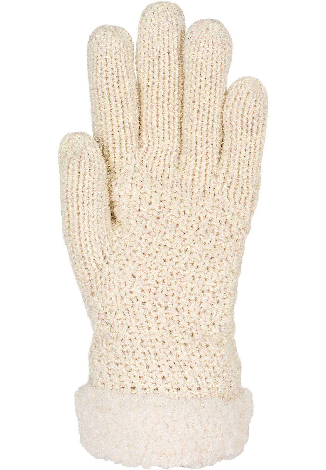 mit Strickhandschuhe Beige und Fleece styleBREAKER Strickhandschuhe Perlmuster