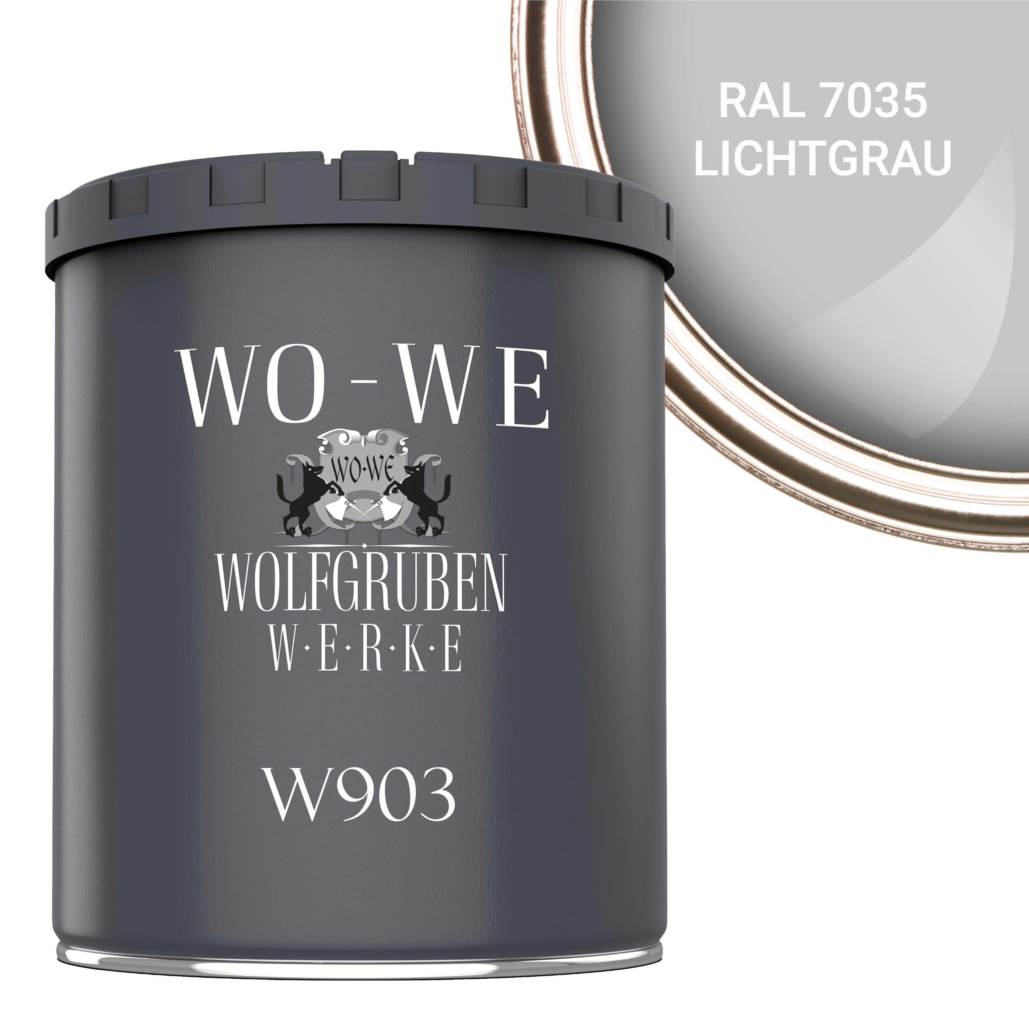 WO-WE Heizkörperlack Heizkörperfarbe Heizungsfarbe W903, 1-10L, Wasserbasis RAL 7035 Lichtgrau