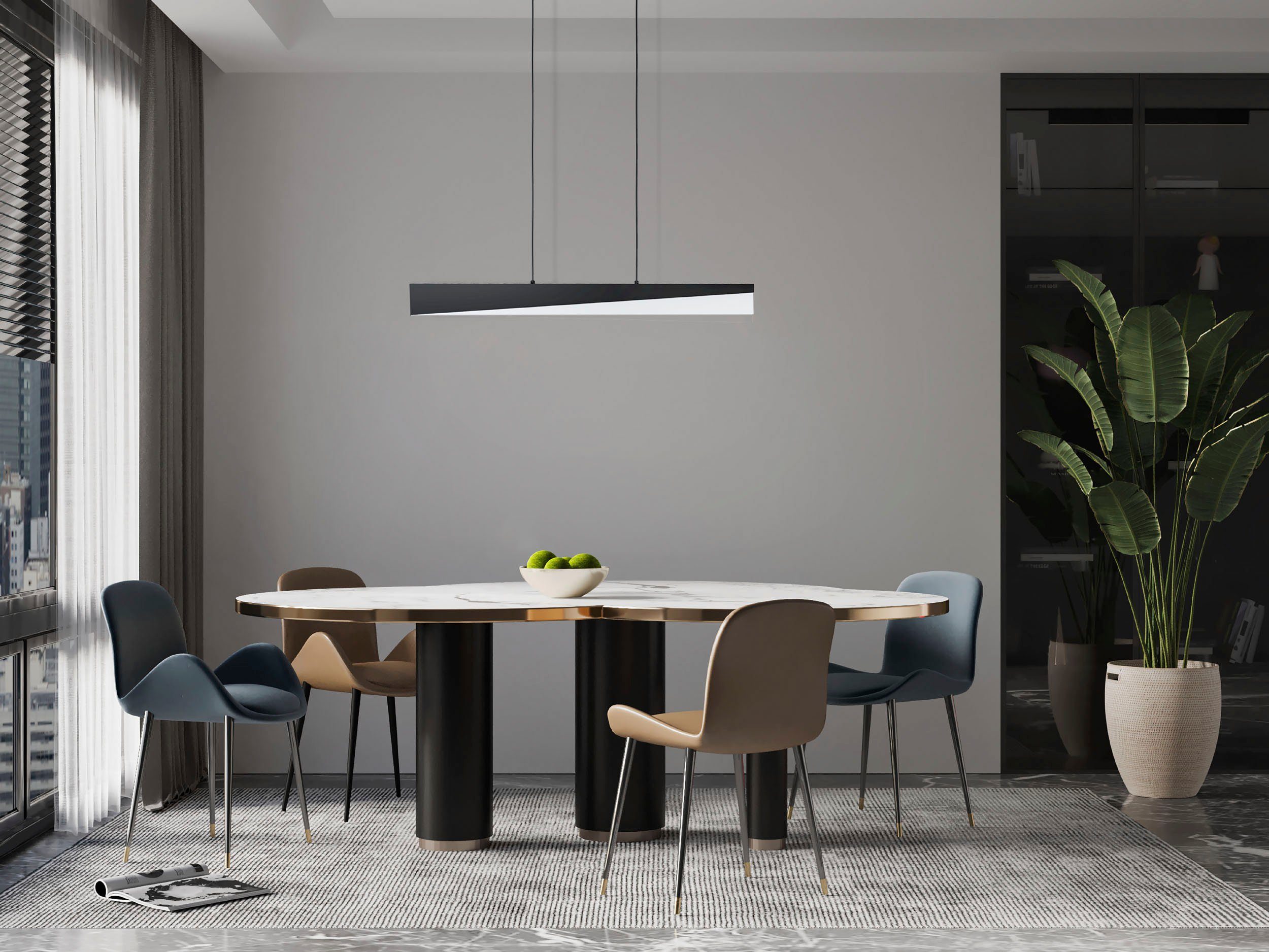 EGLO Hängeleuchte ISIDRO, LED fest integriert, Warmweiß, Hängeleuchte in schwarz aus Alu, Stahl - 27W - Warmweiß