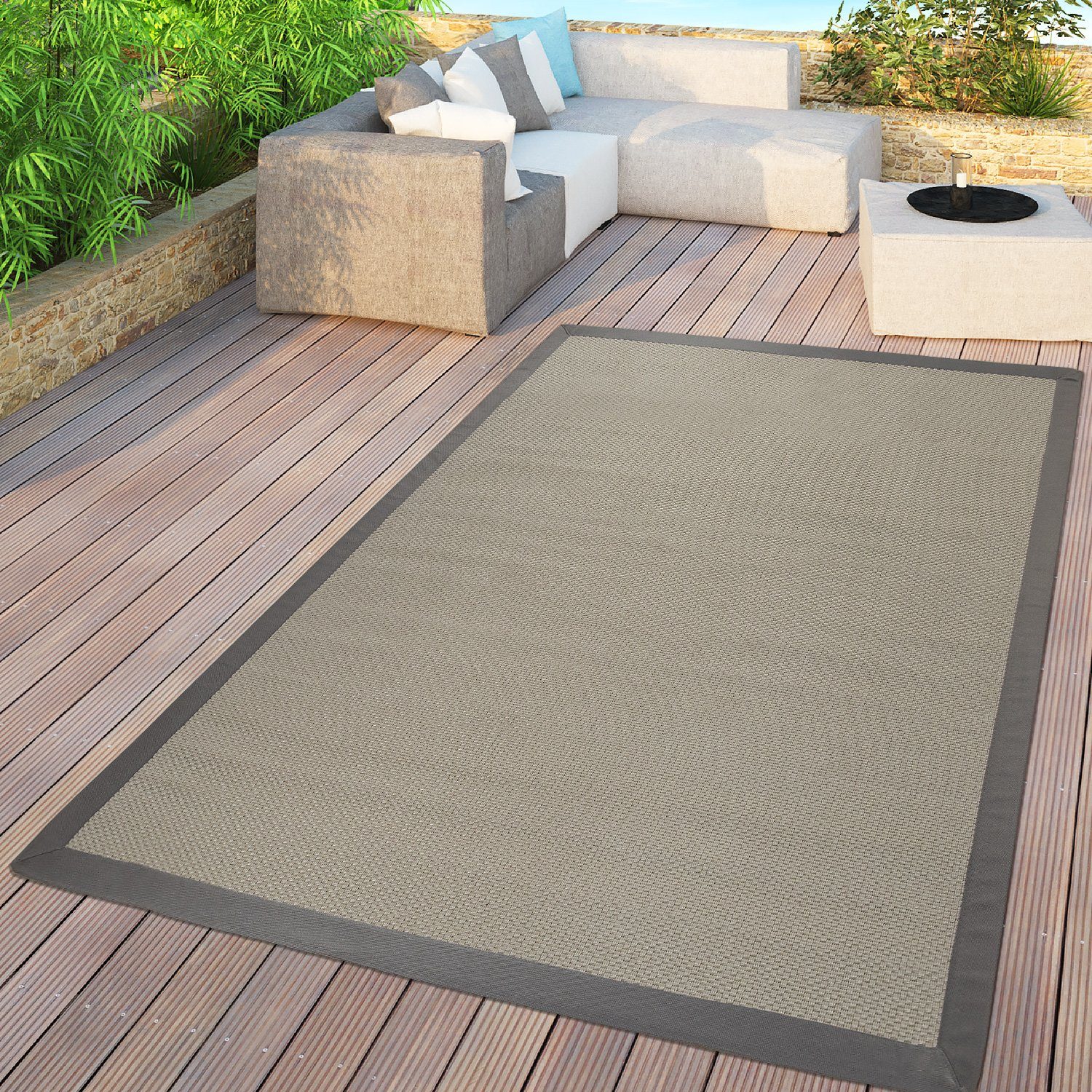Outdoorteppich Flachgewebter In- 8 Outdoor Einfarbig, mm Home, Teppich TT & Höhe: rechteckig