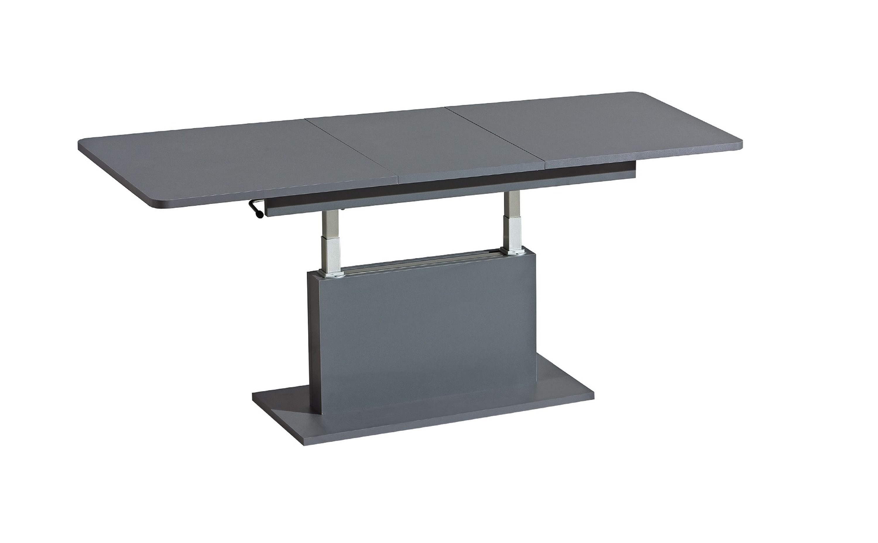 designimpex Couchtisch DC-1 Anthrazit / Grau matt stufenlos höhenverstellbar ausziehbar, Funktionstisch, Wohnzimmertisch, Tisch, Esstisch, Sofatisch