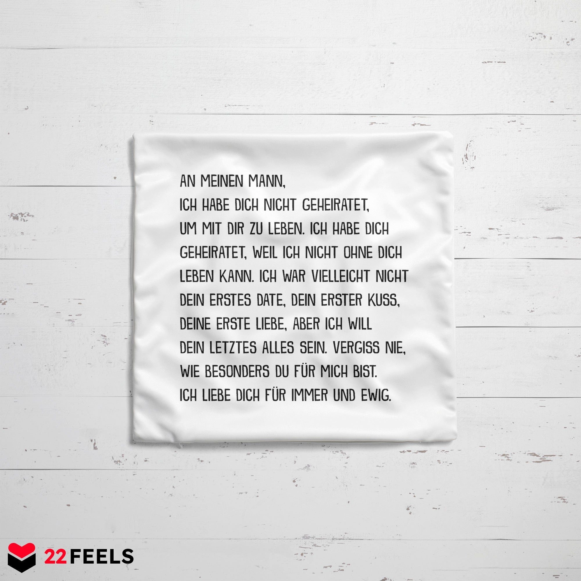 22Feels Dekokissen Hochzeitstag Geschenk Ehemann Geburtstag Valentinstag Männer, Deko mit Persönlichkeit