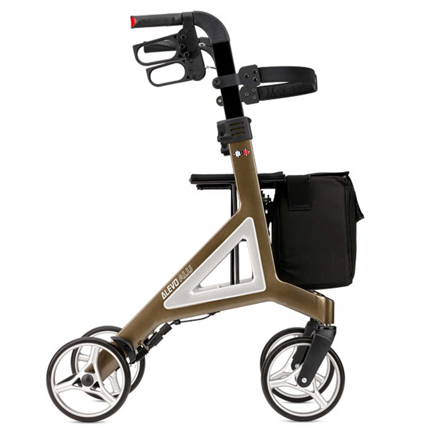 Bischoff & Bischoff Rollator Bischoff & Bischoff Alevo Alu Rollator 58,5 cm Platin, zweistufige Faltverriegelung