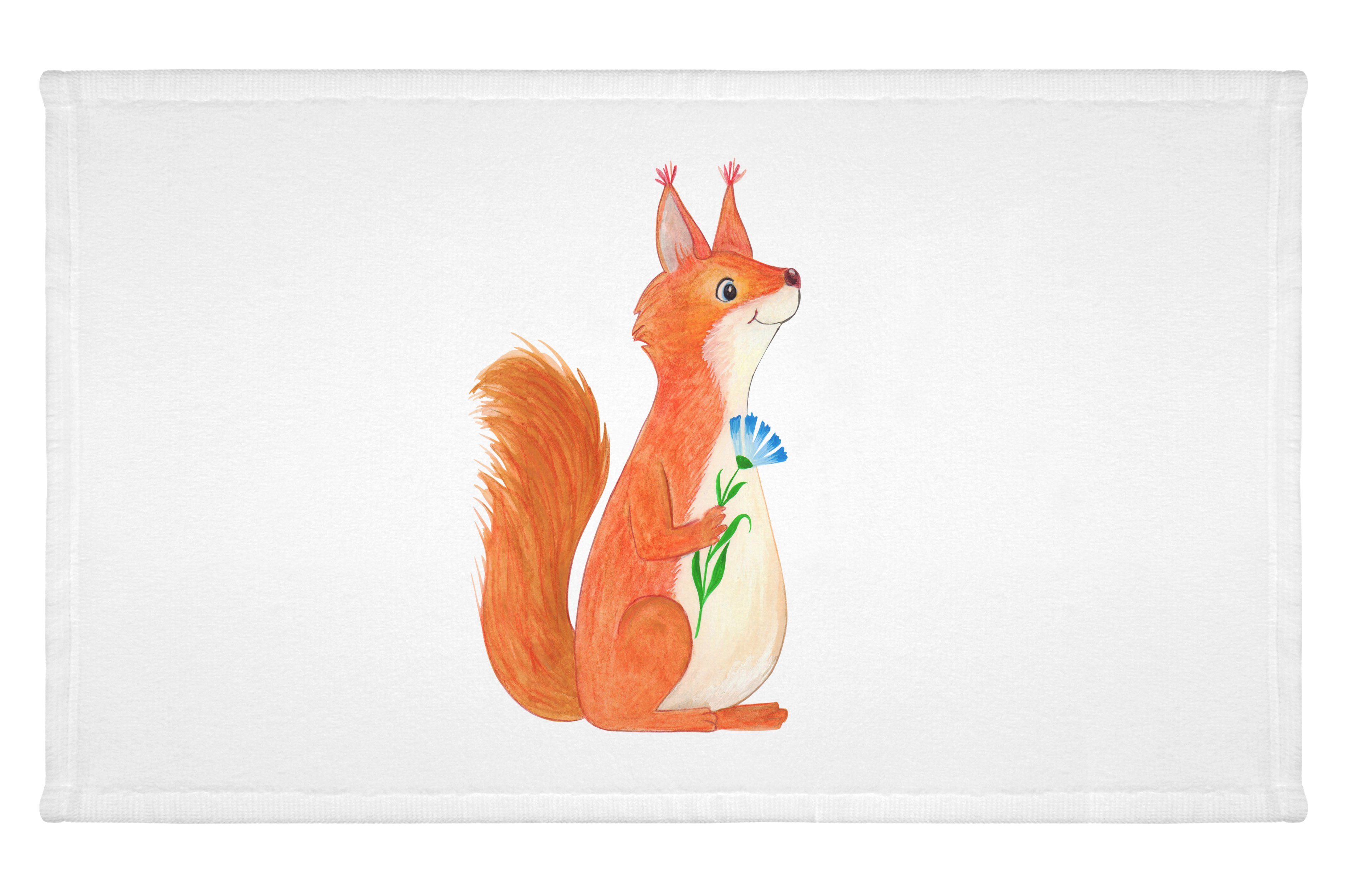 Eichhörnchen Mrs. & Geschenk, - Blume Kinder (1-St) Tiere, Weiß Panda Handtuch Handt, Laune, Gute - Mr.