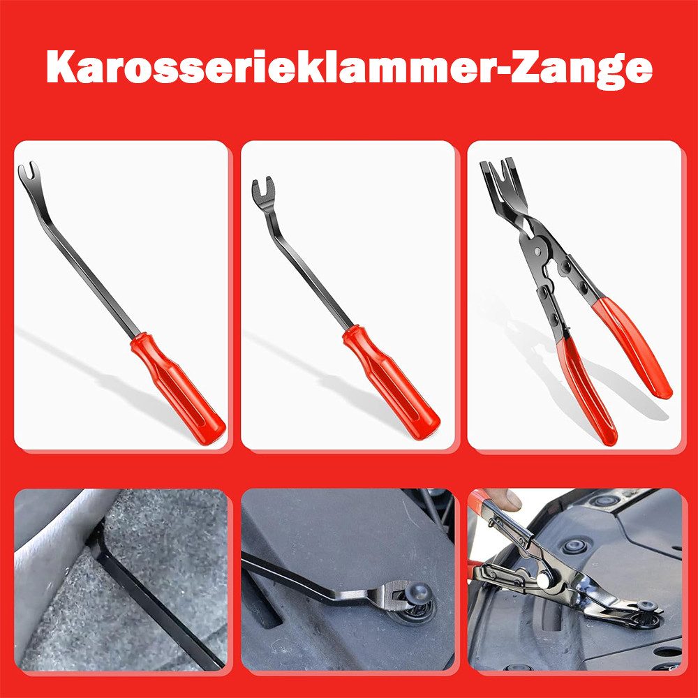 AFKSMILE Demontagewerkzeug 7 Stück Auto Demontage Werkzeug, Werkzeuge Innenraum Verkleidungs, (7-tlg), Auto-Clip-Zangen-Set und Befestigungsentferner, Auto-Nieten-Entferner
