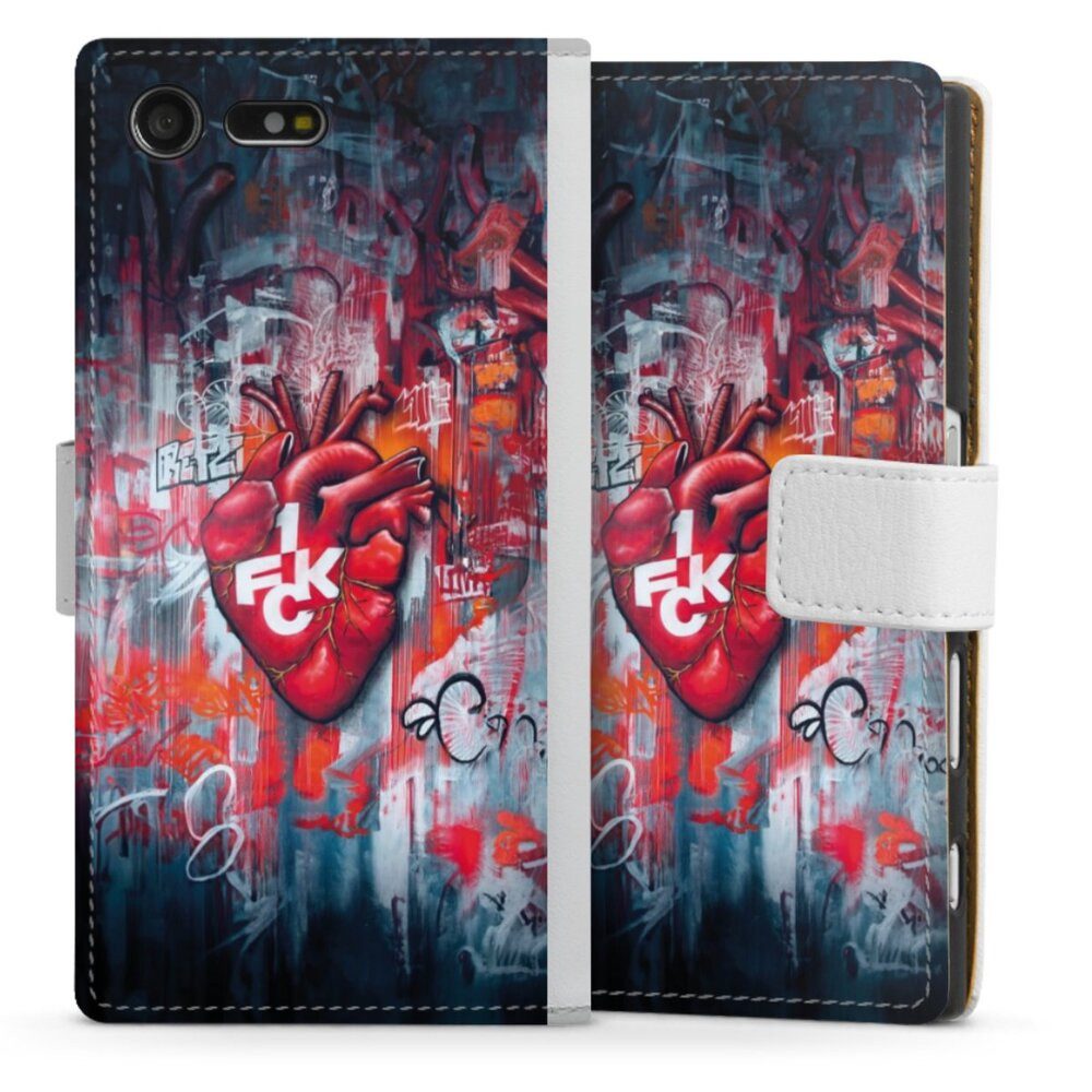 DeinDesign Handyhülle 1. FCK Herz 1. FC Kaiserslautern 1.FCK Herz, Sony Xperia X Compact Hülle Handy Flip Case Wallet Cover