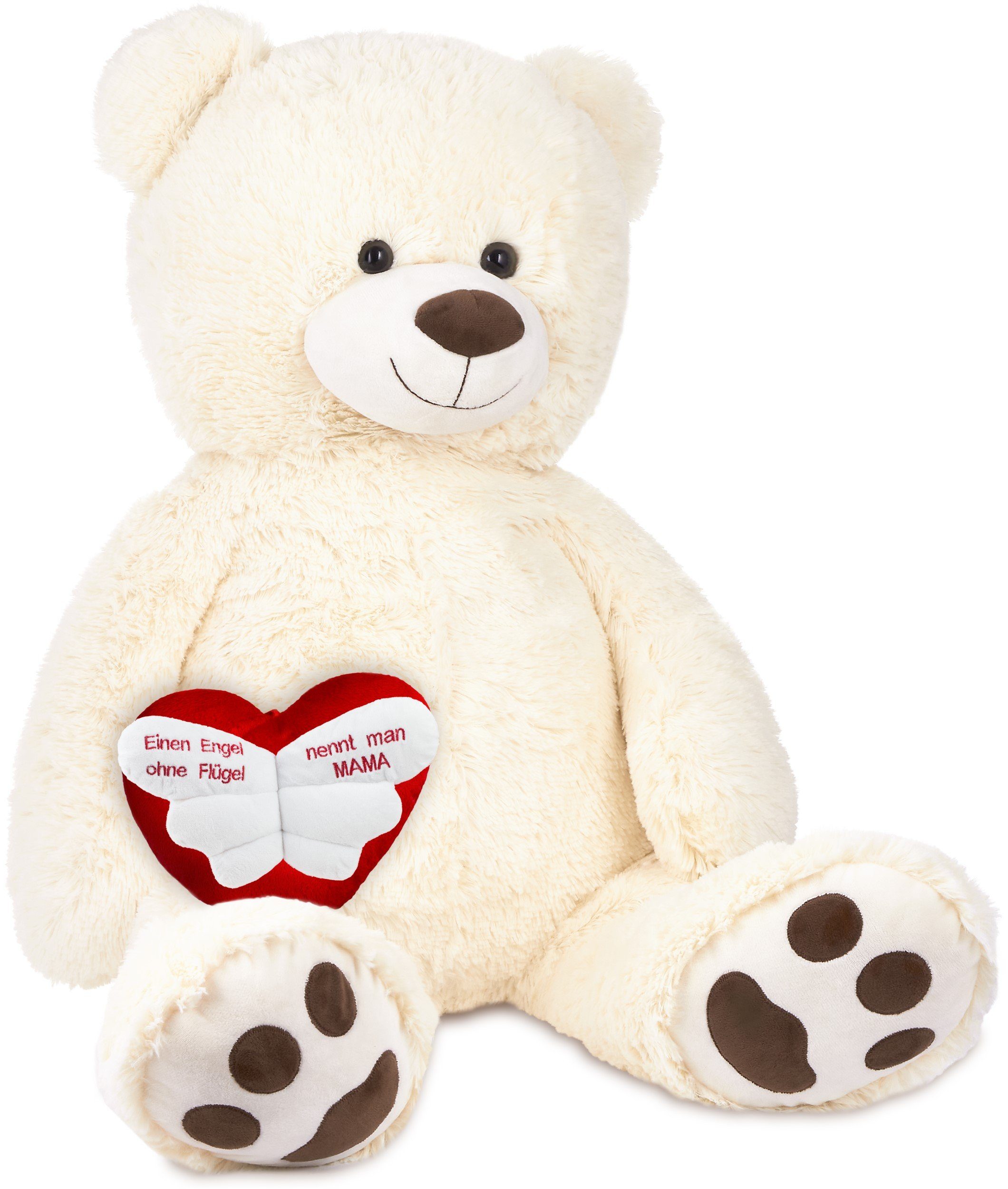 Kuscheltier XXL Teddybär 100 cm mit Engelsflügel Herz