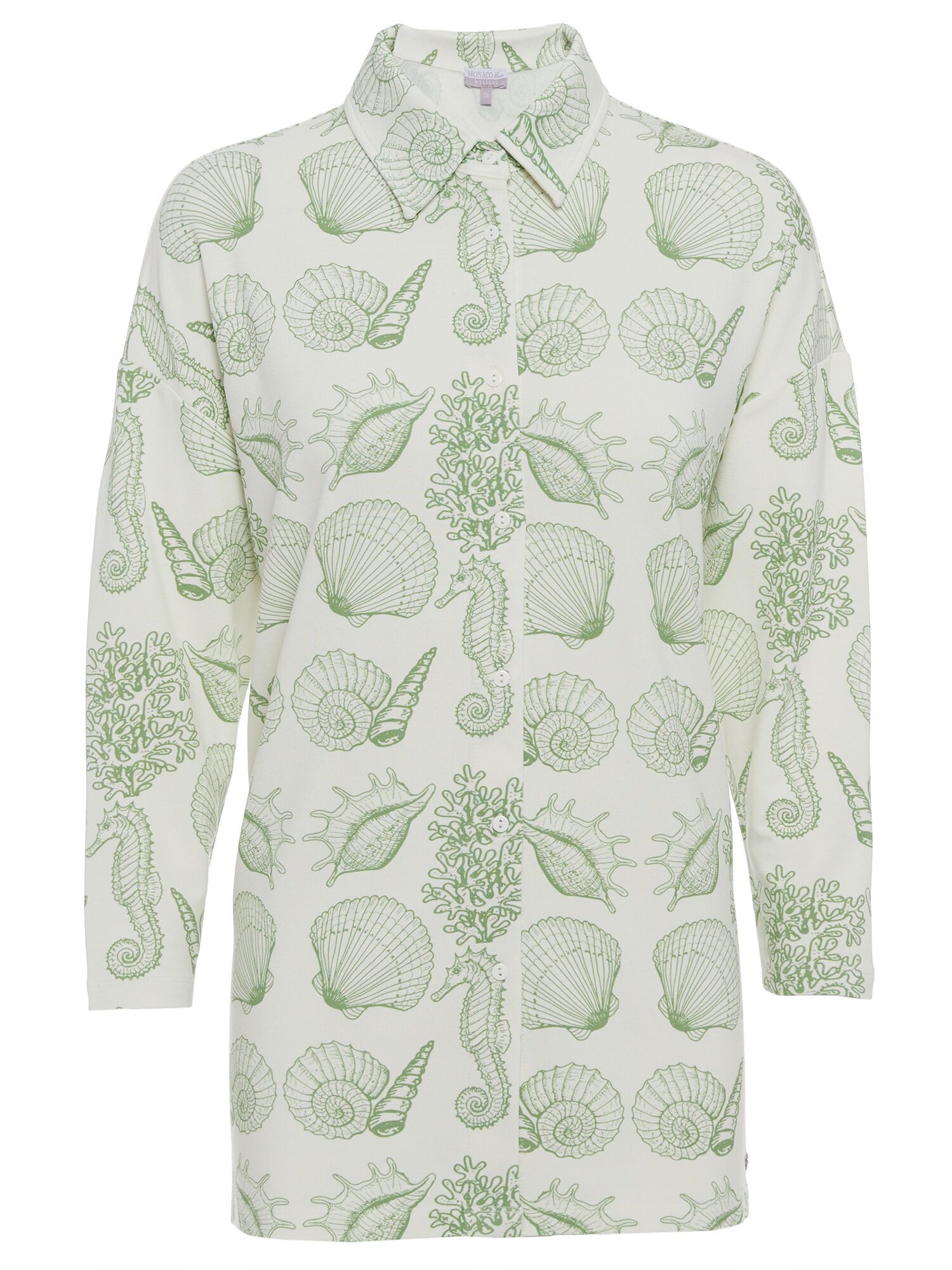 MONACO blue WEEKEND Longbluse Hemdbluse Weit mit Knopfleiste und Kragen günstig online kaufen