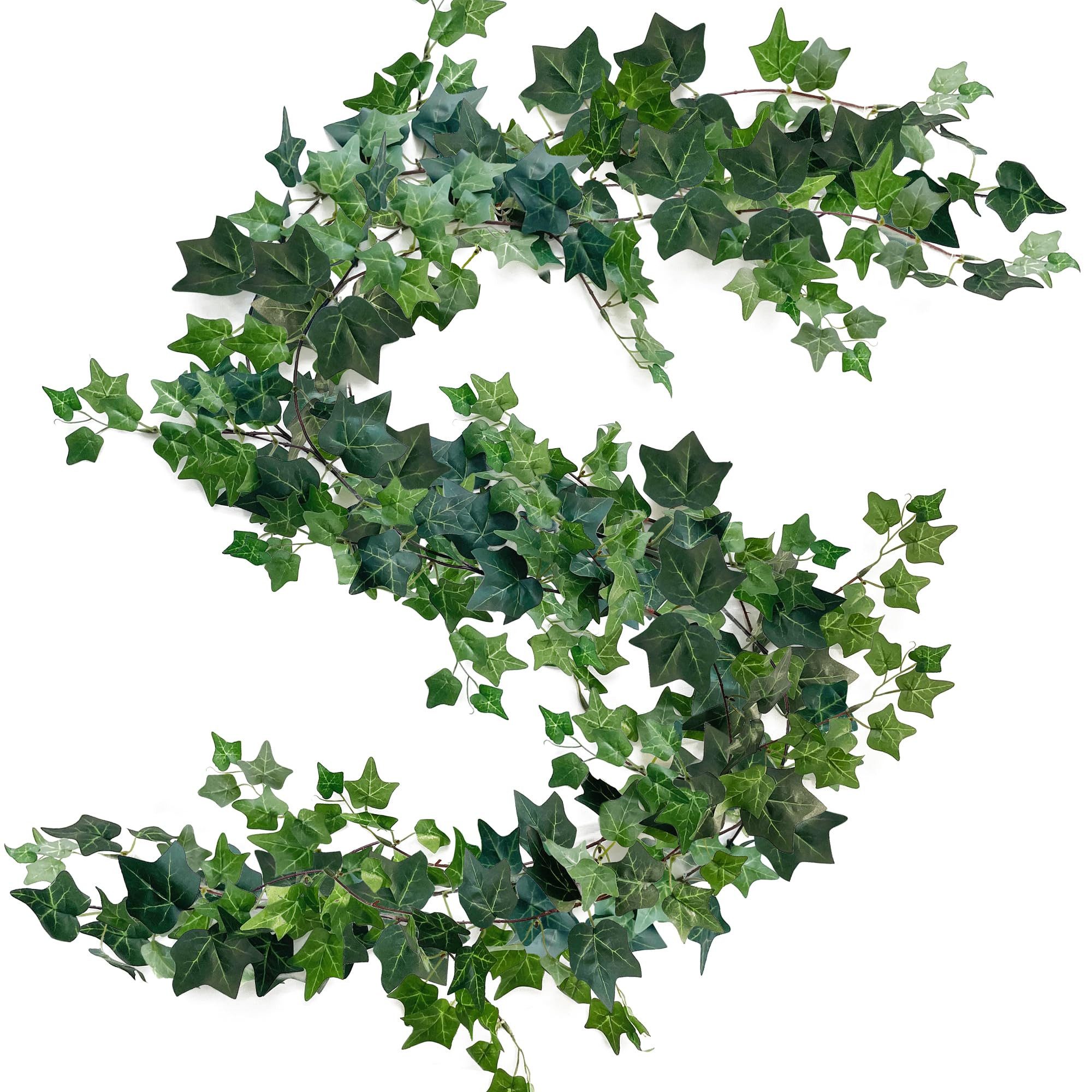 Kunstblumenstrauß Künstlicher Efeu 3er Set, 180 cm, Efeugirlande für Wand und Balkon, FOUORTUNATE-BEE, Künstliche Efeuranken für Hochzeit, Zimmer, Garten, Zaun und Deko