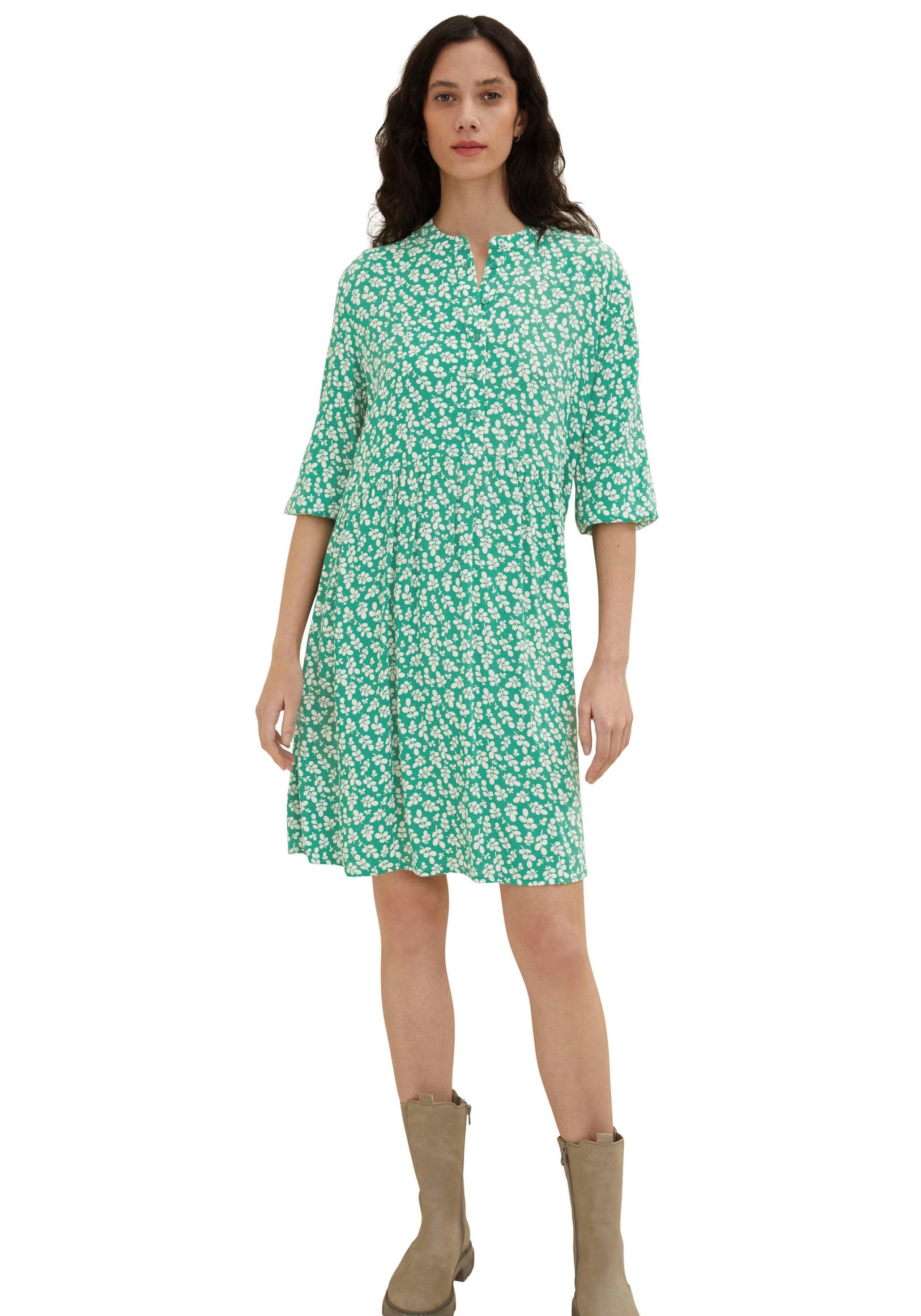 TOM TAILOR Volantkleid green design floral