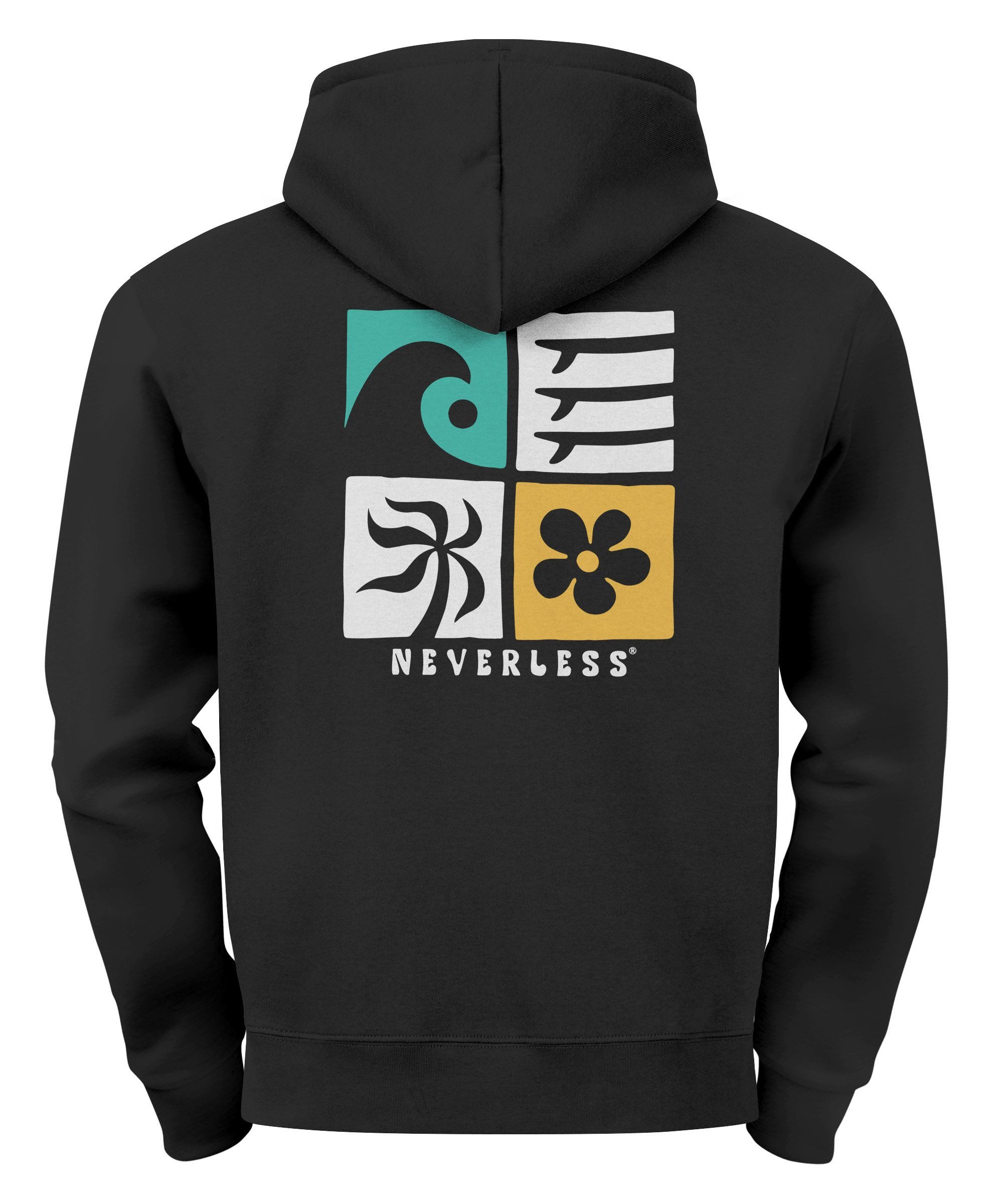 Neverless Hoodie Hoodie Backprint Herren Surfer günstig online kaufen